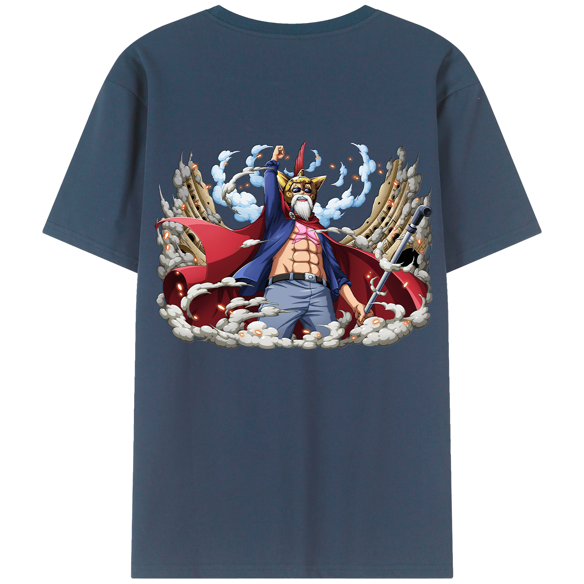 ワンピース モンキー・D・ルフィ ONE PIECE Monkey D. Luffy 綿100％ メンズ半袖Tシャツ（バックプリント） 通気性