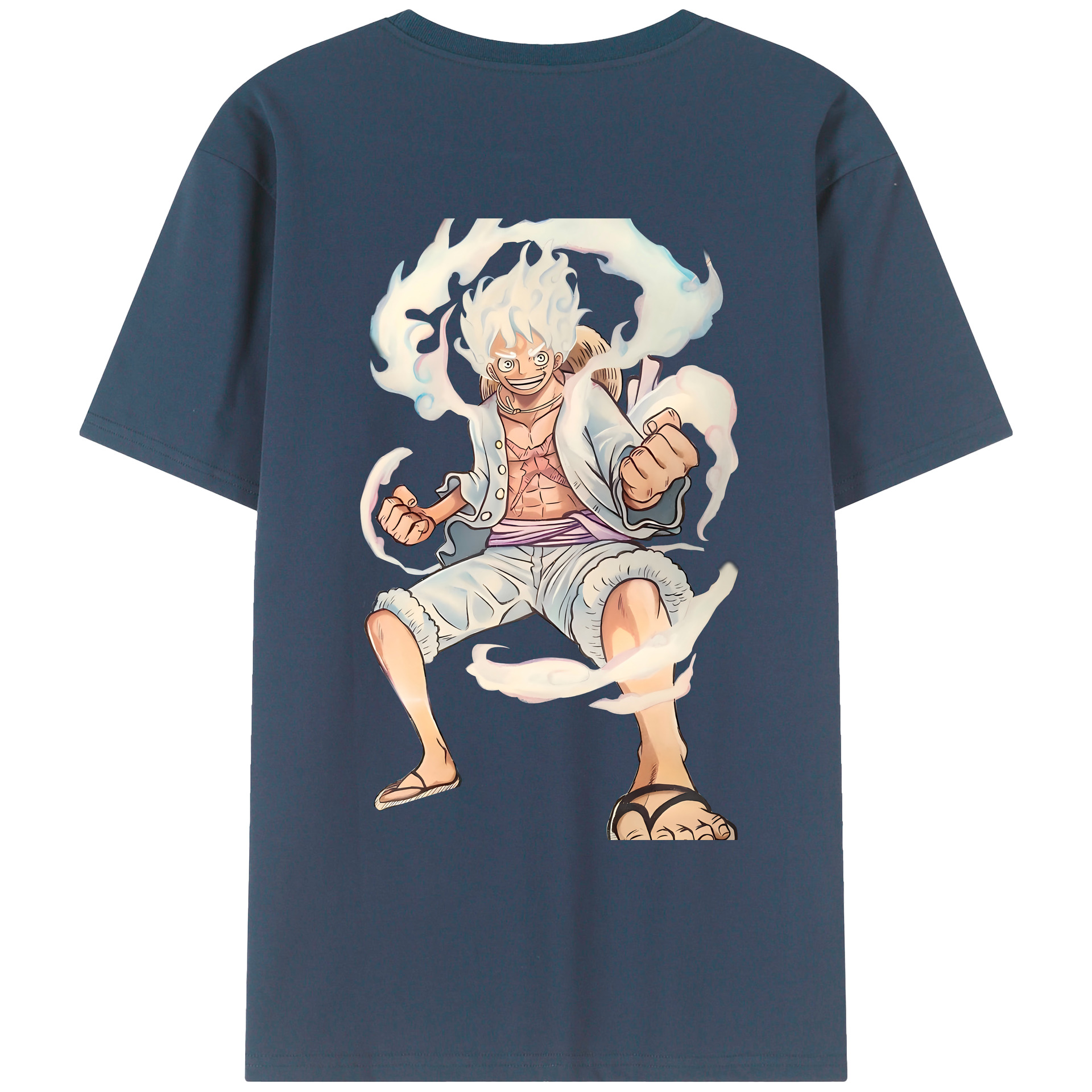 ワンピース モンキー・D・ルフィ ONE PIECE Monkey D. Luffy 綿100％ メンズ半袖Tシャツ（バックプリント） 通気性