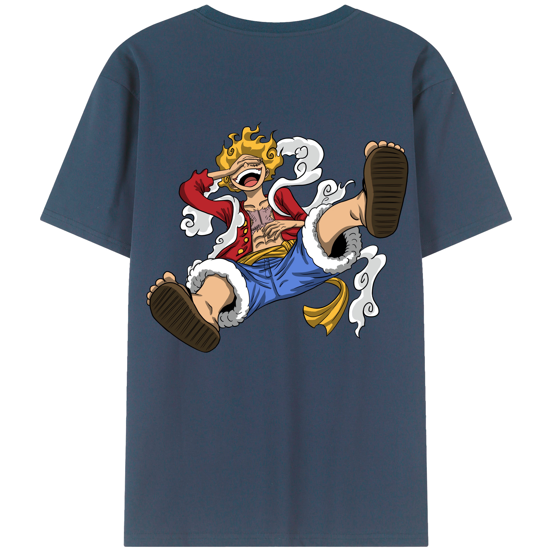 ワンピース モンキー・D・ルフィ ONE PIECE Monkey D. Luffy 綿100％ メンズ半袖Tシャツ（バックプリント） 通気性