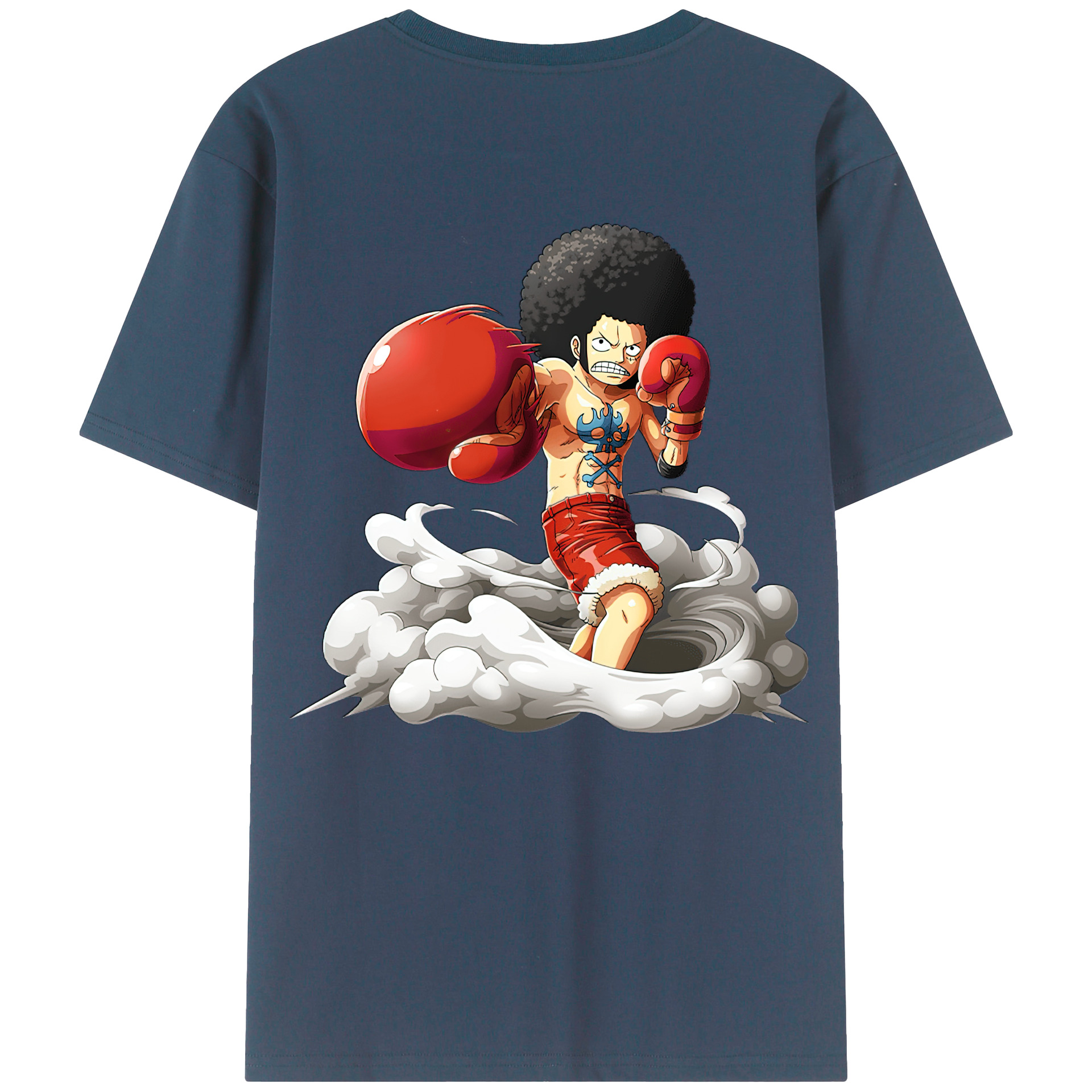 ワンピース モンキー・D・ルフィ ONE PIECE Monkey D. Luffy 綿100％ メンズ半袖Tシャツ（バックプリント） 通気性