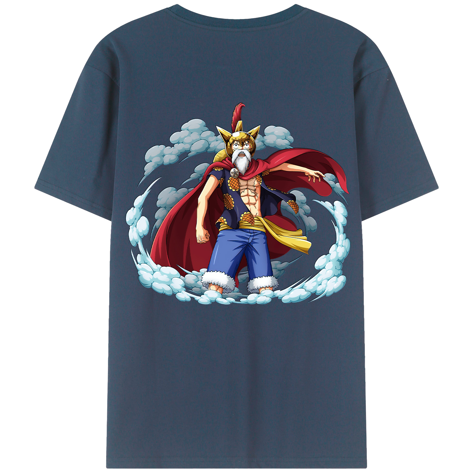 （画像用） ワンピース モンキー・D・ルフィ ONE PIECE Monkey D. Luffy 綿100％ メンズ半袖Tシャツ（バックプリント） 通気性