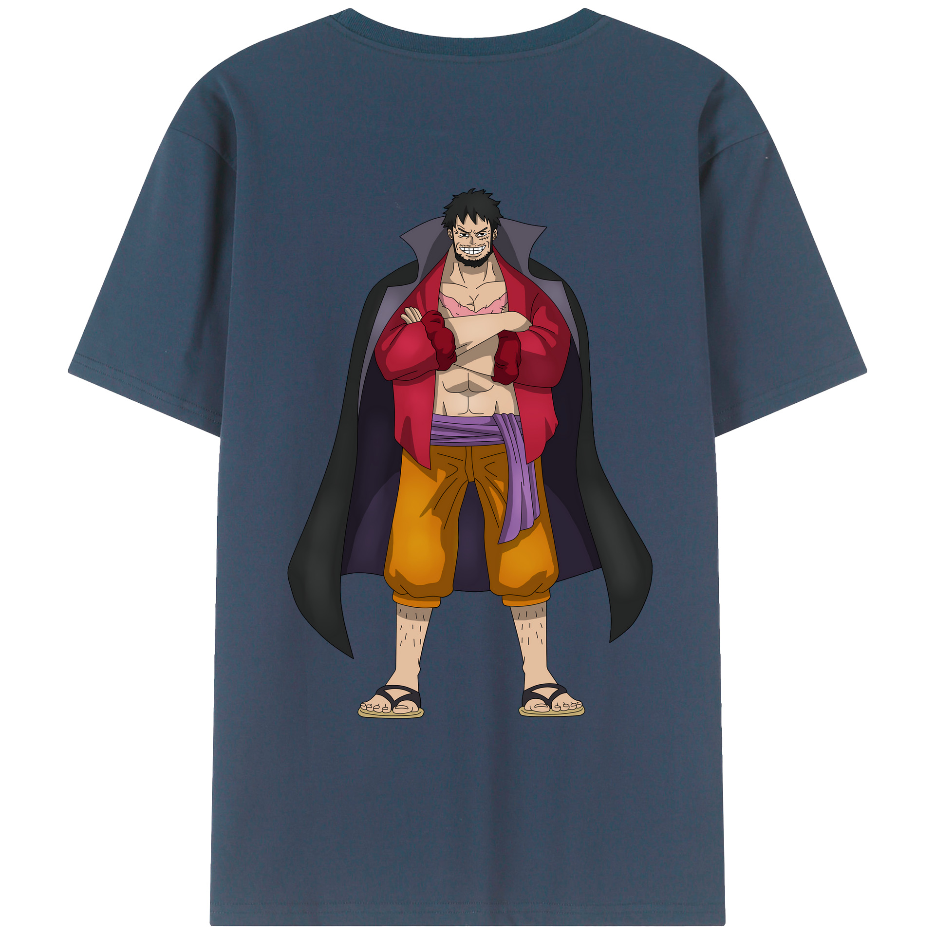 ワンピース モンキー・D・ルフィ ONE PIECE Monkey D. Luffy 綿100％ メンズ半袖Tシャツ（バックプリント） 通気性