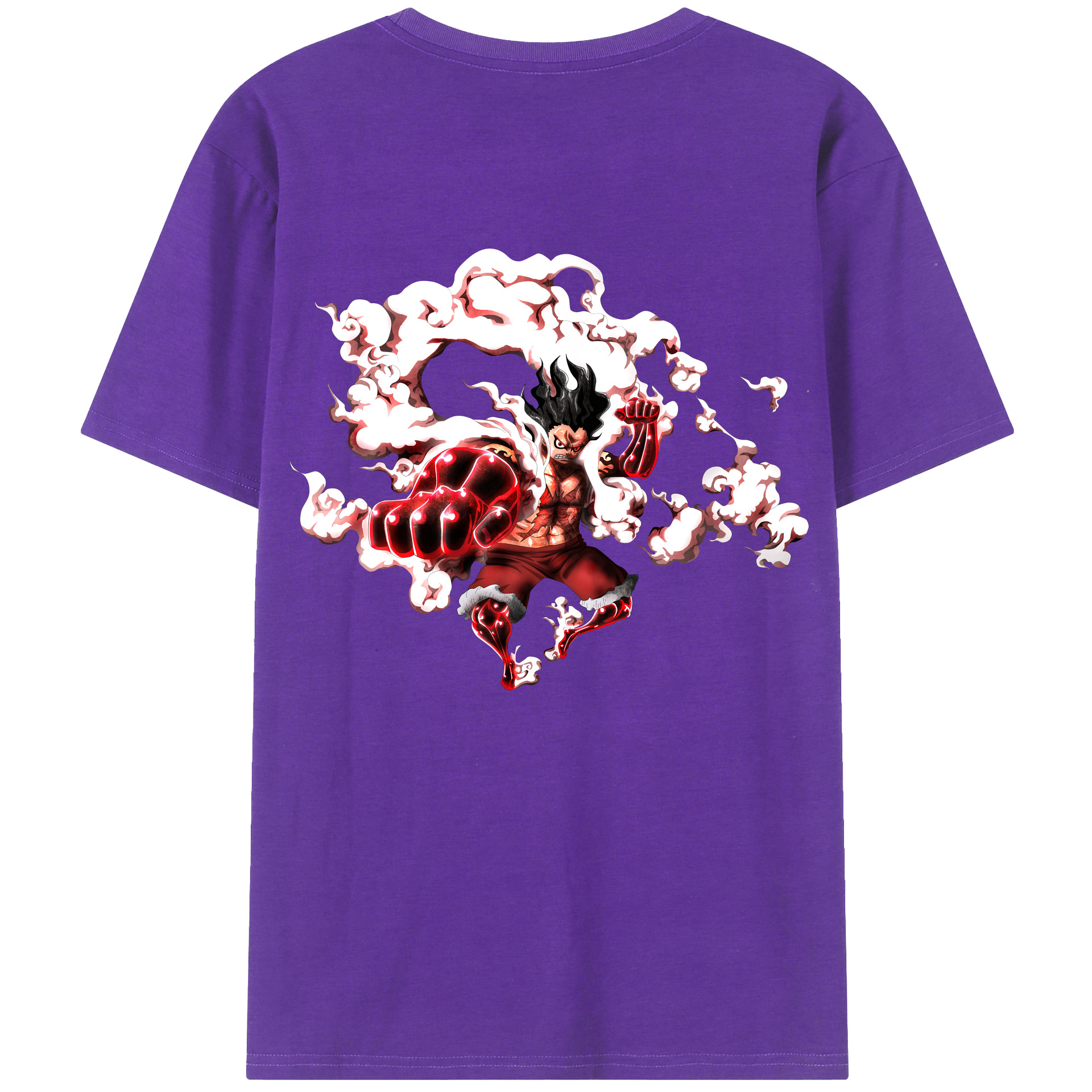 ワンピース モンキー・D・ルフィ ONE PIECE Monkey D. Luffy 綿100％ メンズ半袖Tシャツ（バックプリント） 通気性