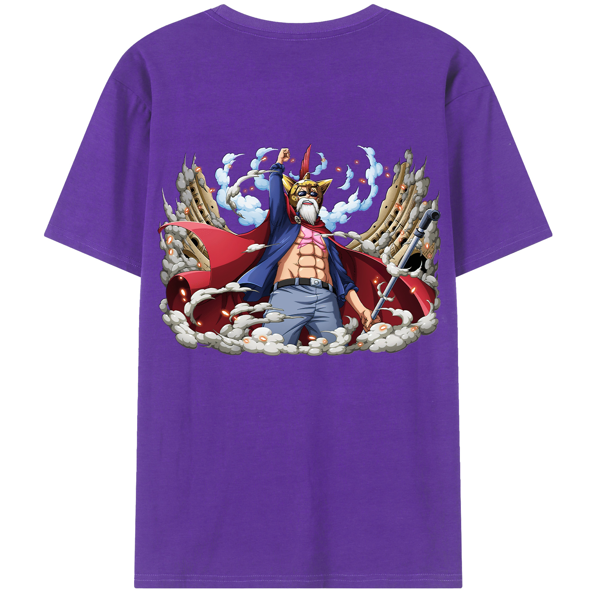 ワンピース モンキー・D・ルフィ ONE PIECE Monkey D. Luffy 綿100％ メンズ半袖Tシャツ（バックプリント） 通気性