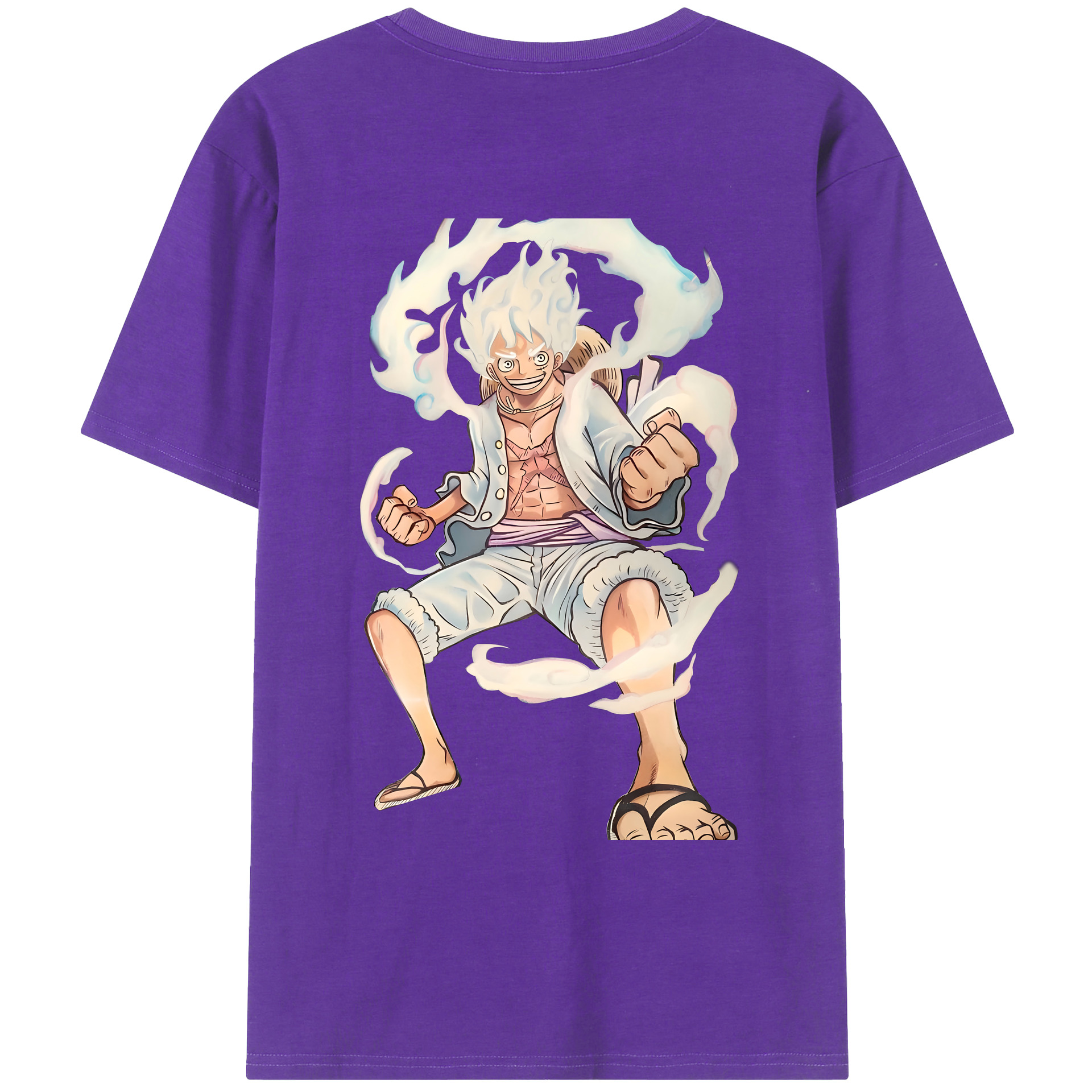 ワンピース モンキー・D・ルフィ ONE PIECE Monkey D. Luffy 綿100％ メンズ半袖Tシャツ（バックプリント） 通気性