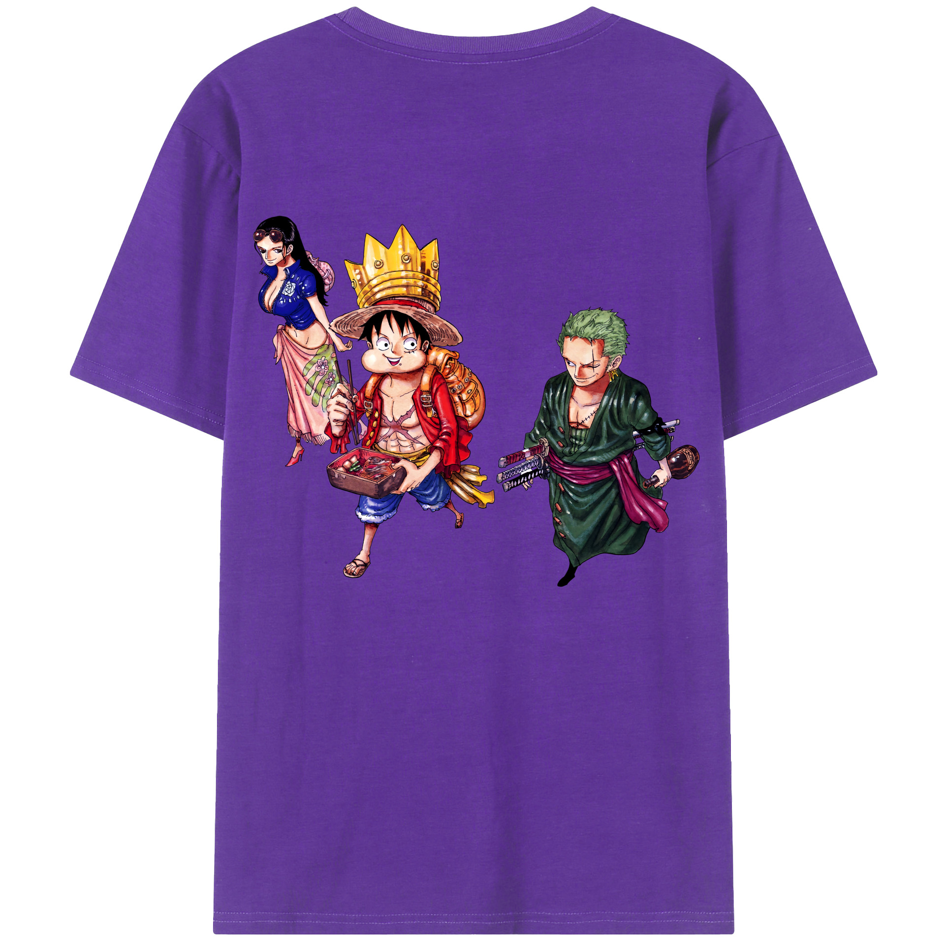 ワンピース モンキー・D・ルフィ ONE PIECE Monkey D. Luffy 綿100％ メンズ半袖Tシャツ（バックプリント） 通気性