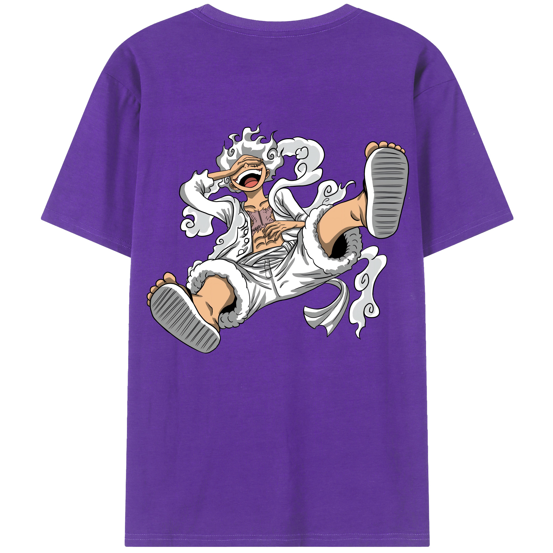 ワンピース モンキー・D・ルフィ ONE PIECE Monkey D. Luffy 綿100％ メンズ半袖Tシャツ（バックプリント） 通気性