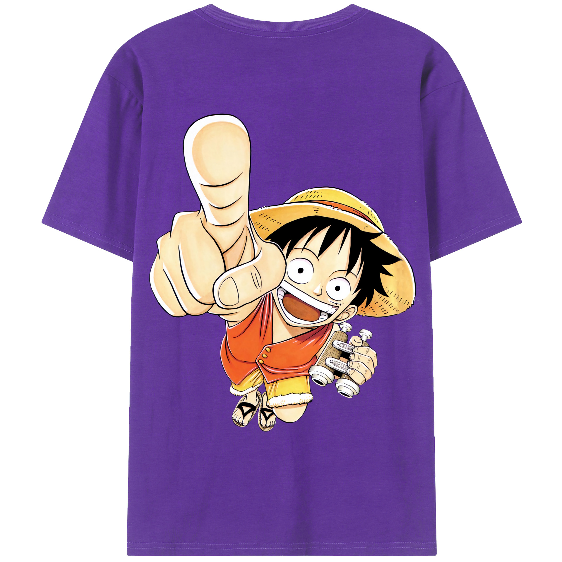 ワンピース モンキー・D・ルフィ ONE PIECE Monkey D. Luffy 綿100％ メンズ半袖Tシャツ（バックプリント） 通気性
