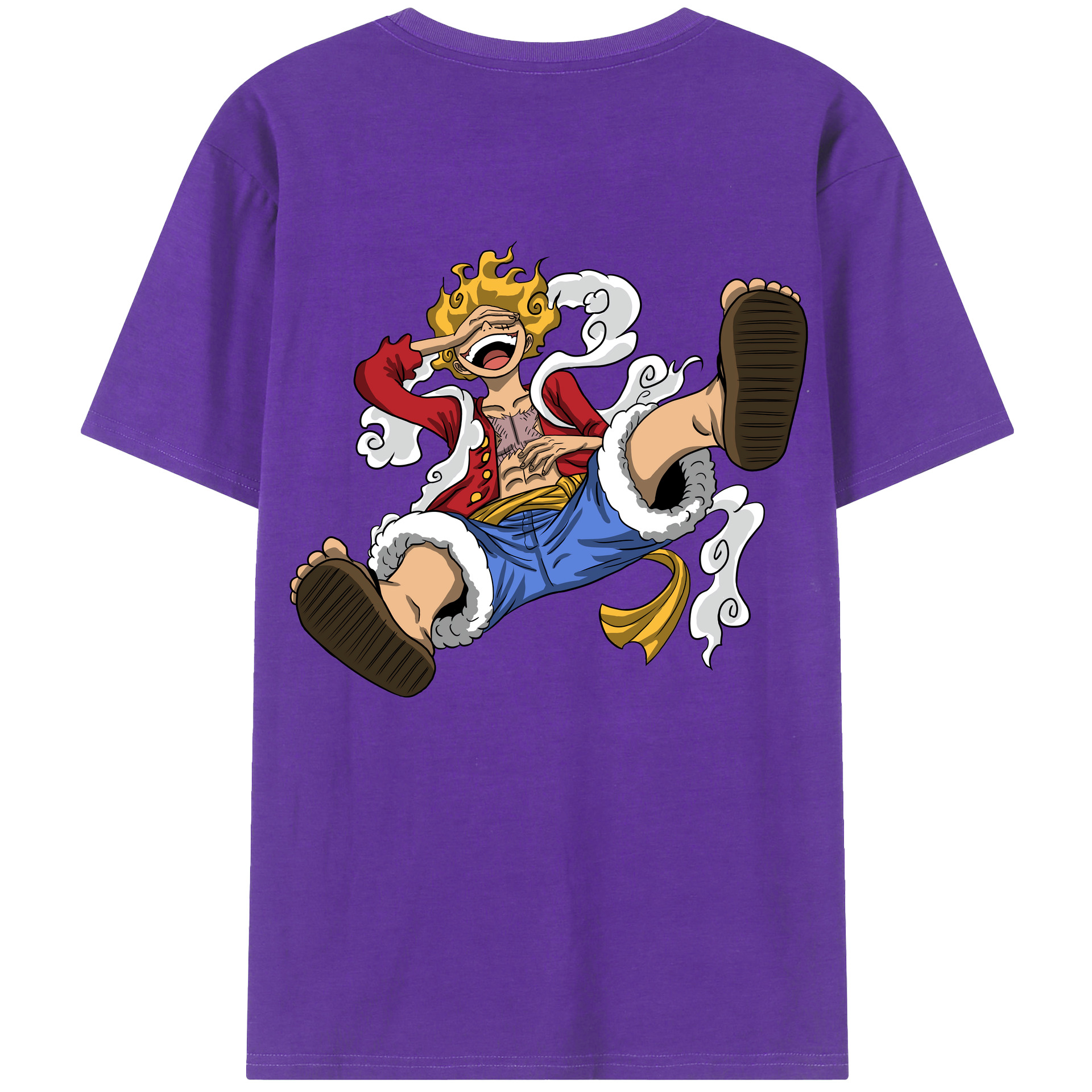 ワンピース モンキー・D・ルフィ ONE PIECE Monkey D. Luffy 綿100％ メンズ半袖Tシャツ（バックプリント） 通気性
