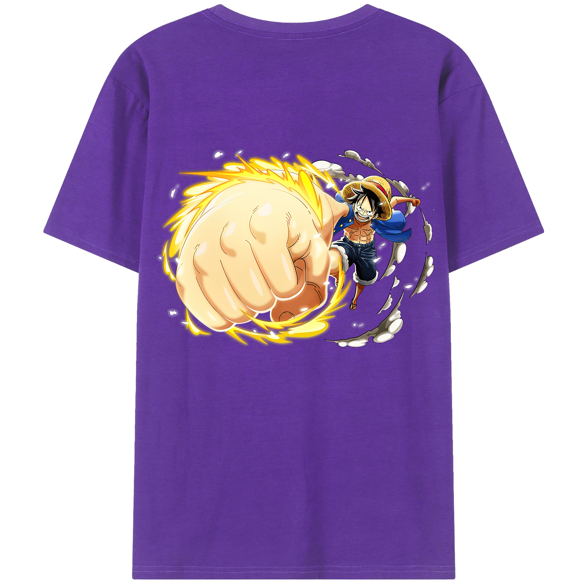 （画像用） ワンピース モンキー・D・ルフィ ONE PIECE Monkey D. Luffy 綿100％ メンズ半袖Tシャツ（バックプリント） 通気性