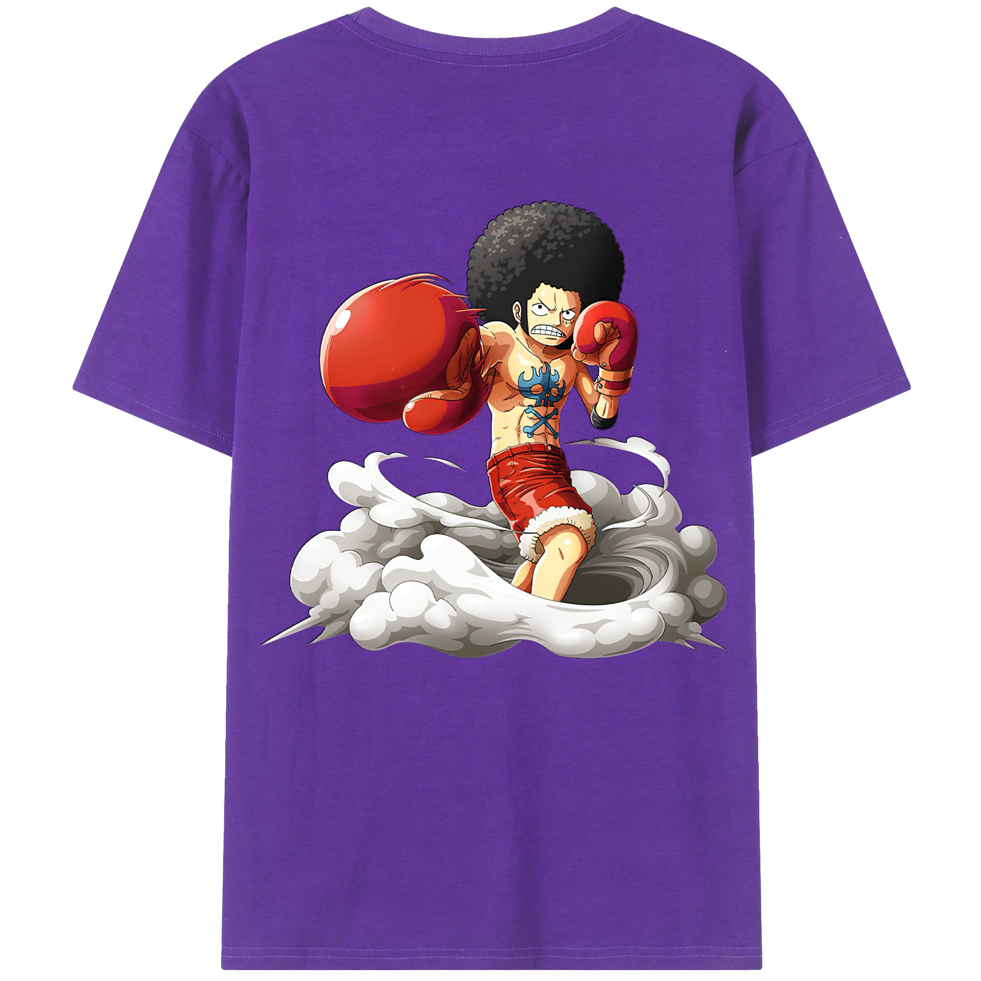ワンピース モンキー・D・ルフィ ONE PIECE Monkey D. Luffy 綿100％ メンズ半袖Tシャツ（バックプリント） 通気性