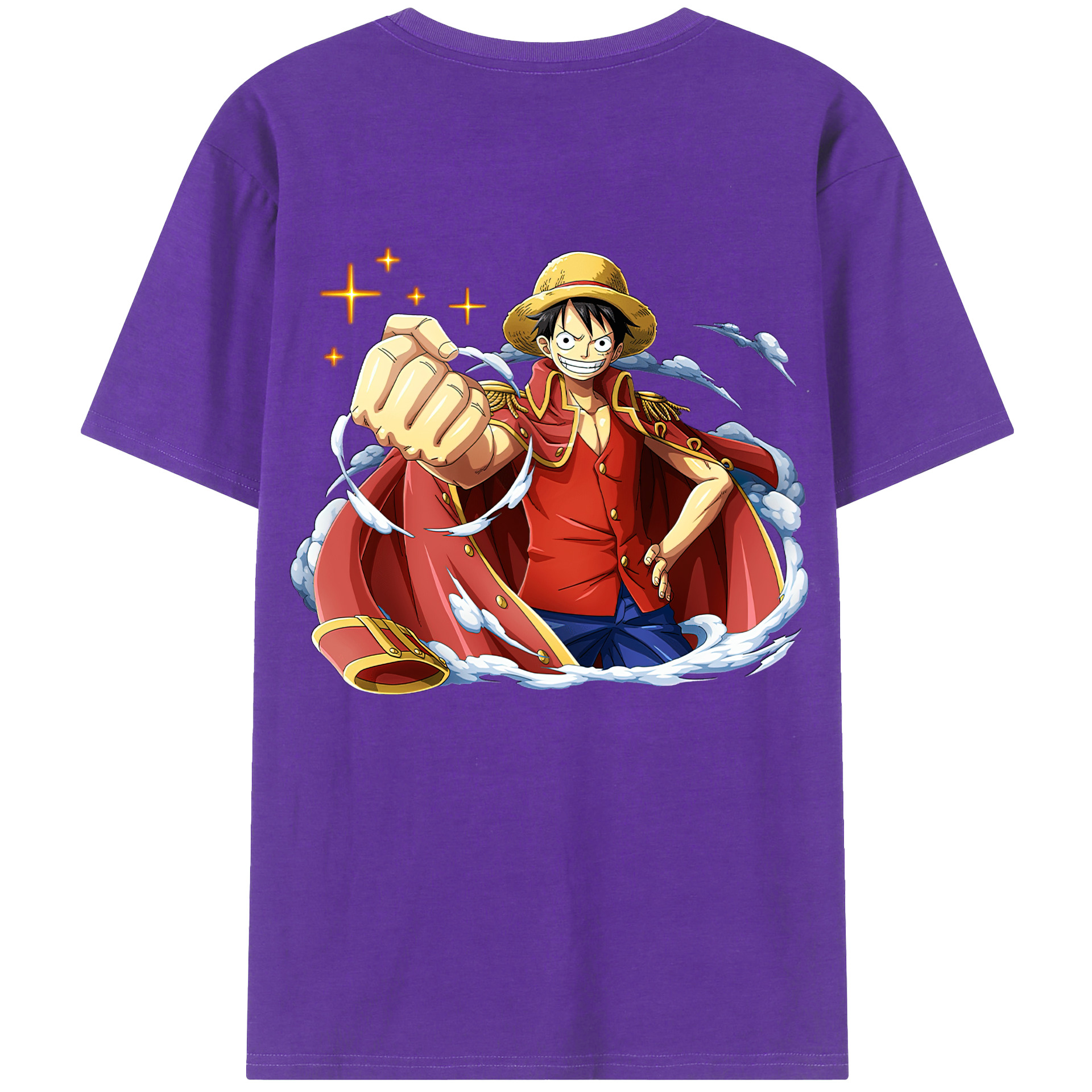 ワンピース モンキー・D・ルフィ ONE PIECE Monkey D. Luffy 綿100％ メンズ半袖Tシャツ（バックプリント） 通気性
