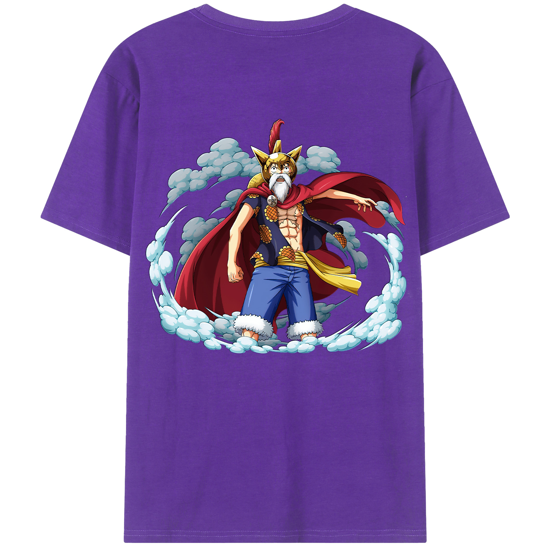 （画像用） ワンピース モンキー・D・ルフィ ONE PIECE Monkey D. Luffy 綿100％ メンズ半袖Tシャツ（バックプリント） 通気性
