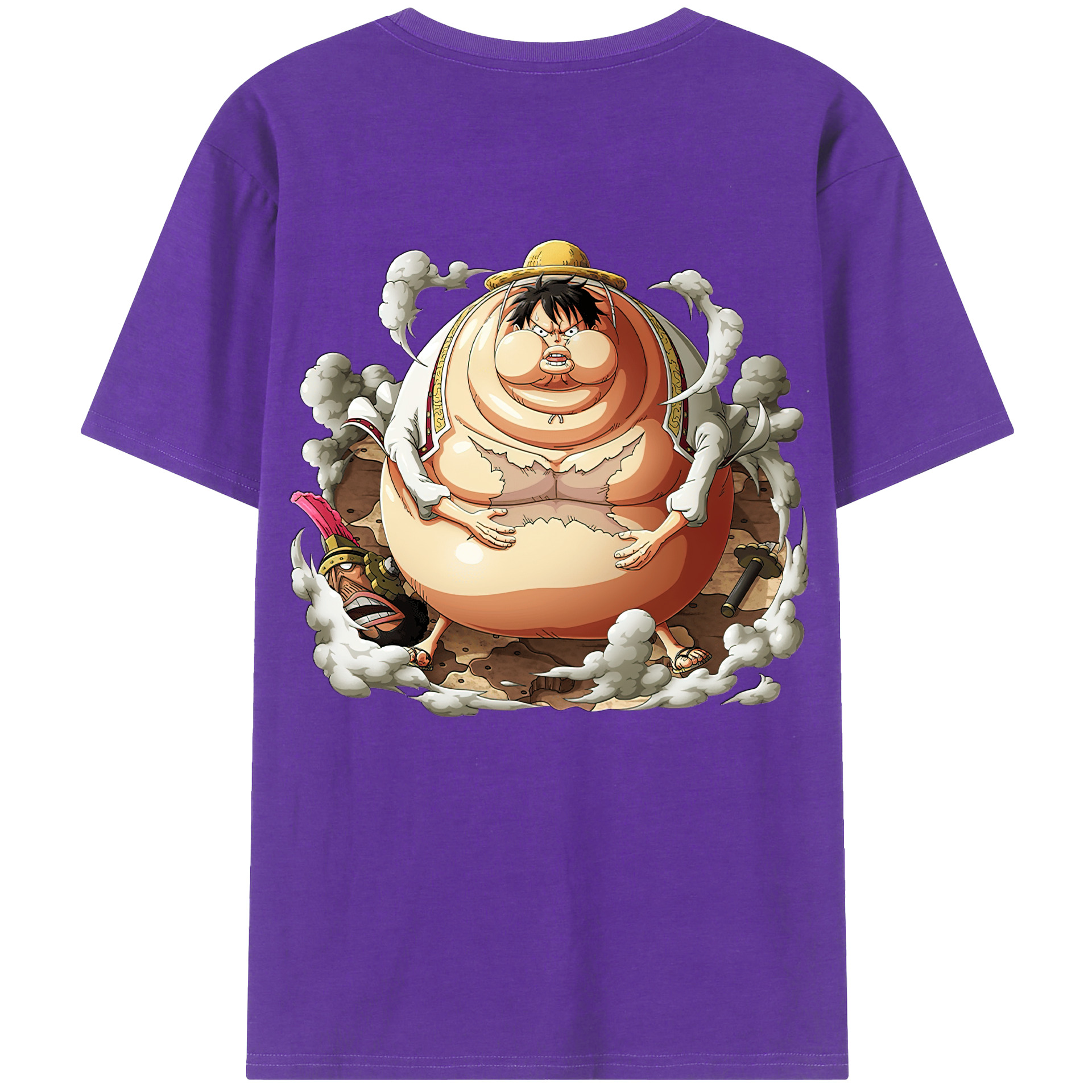 ワンピース モンキー・D・ルフィ ONE PIECE Monkey D. Luffy 綿100％ メンズ半袖Tシャツ（バックプリント） 通気性