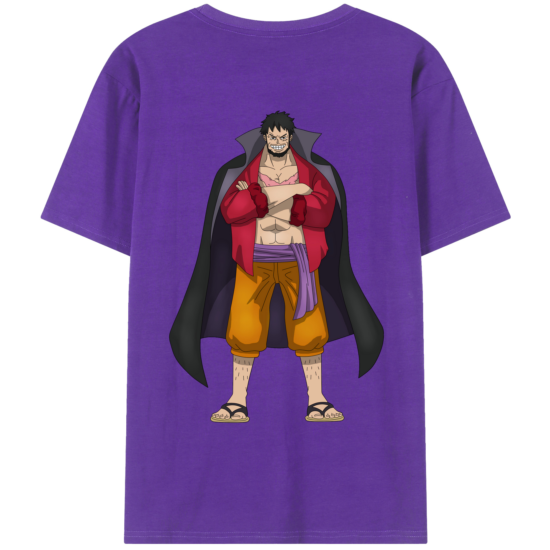 ワンピース モンキー・D・ルフィ ONE PIECE Monkey D. Luffy 綿100％ メンズ半袖Tシャツ（バックプリント） 通気性
