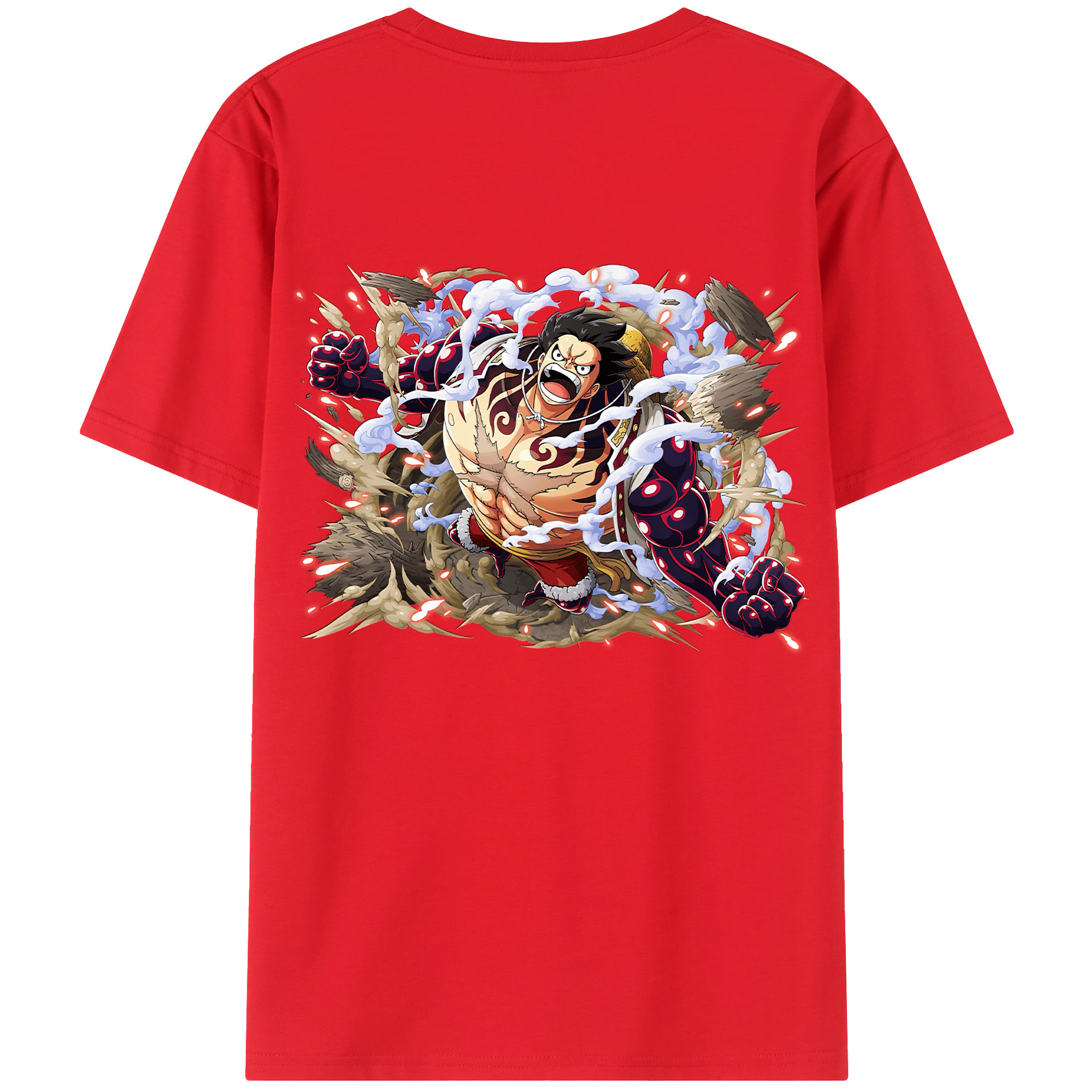ワンピース モンキー・D・ルフィ ONE PIECE Monkey D. Luffy 綿100％ メンズ半袖Tシャツ（バックプリント） 通気性