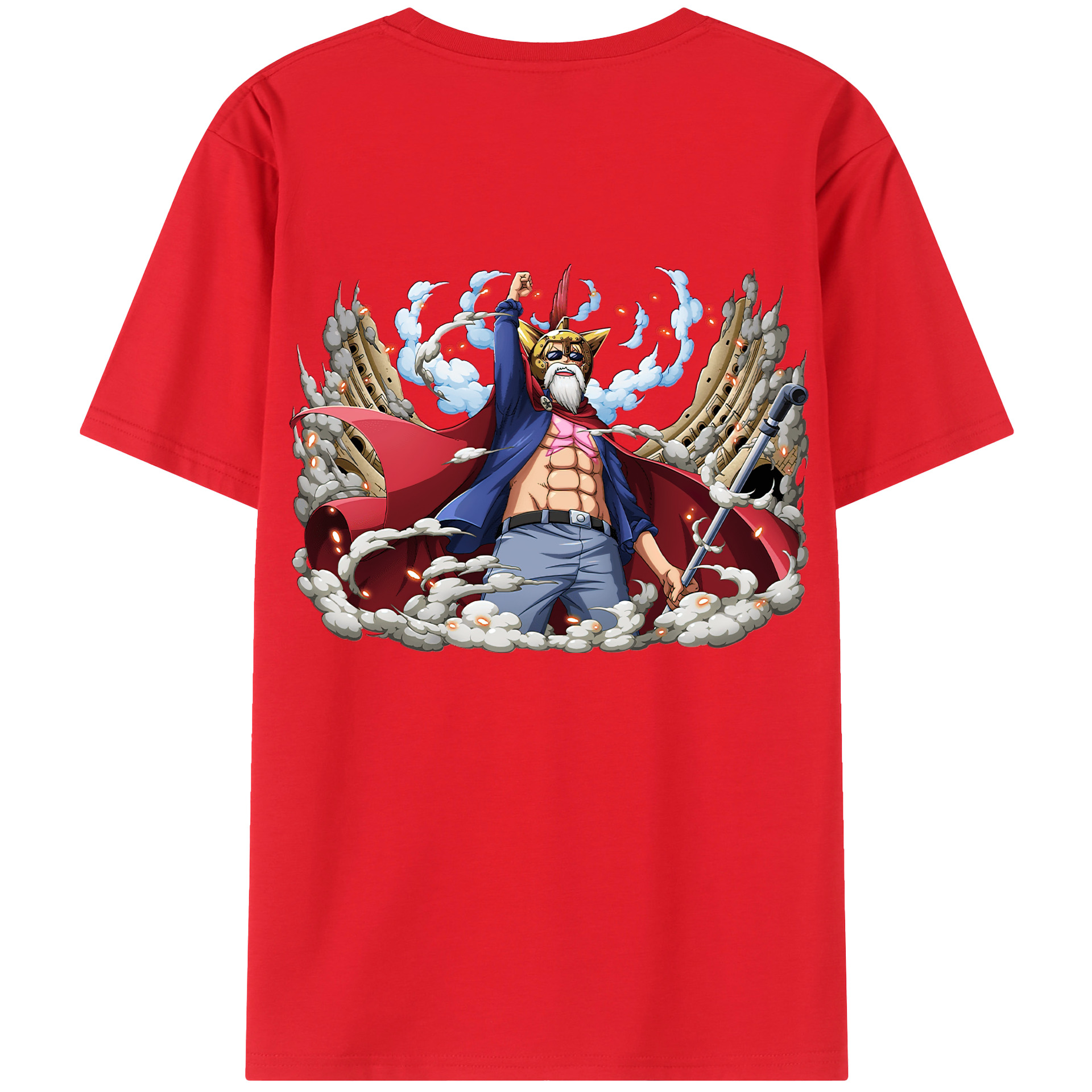 ワンピース モンキー・D・ルフィ ONE PIECE Monkey D. Luffy 綿100％ メンズ半袖Tシャツ（バックプリント） 通気性