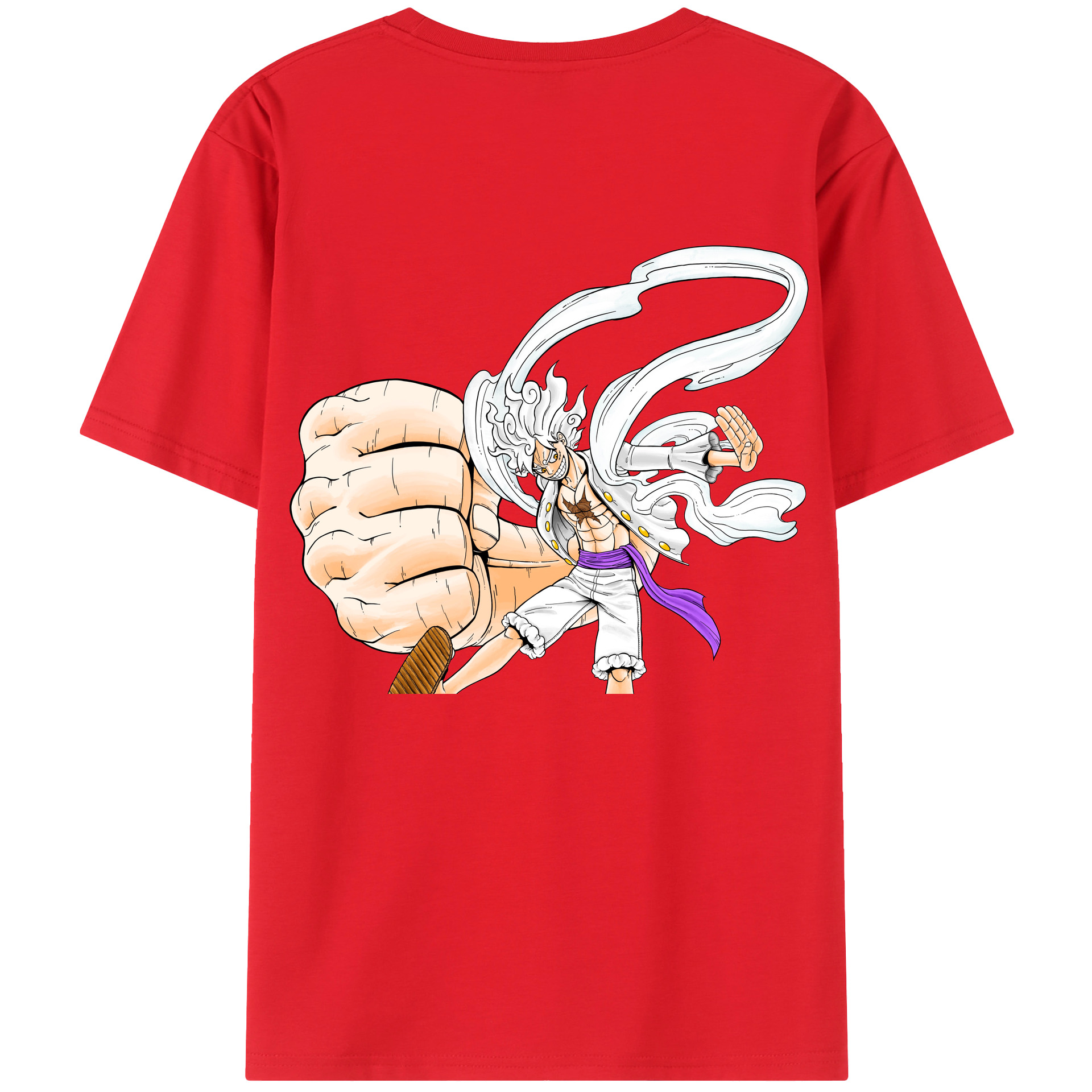 ワンピース モンキー・D・ルフィ ONE PIECE Monkey D. Luffy 綿100％ メンズ半袖Tシャツ（バックプリント） 通気性