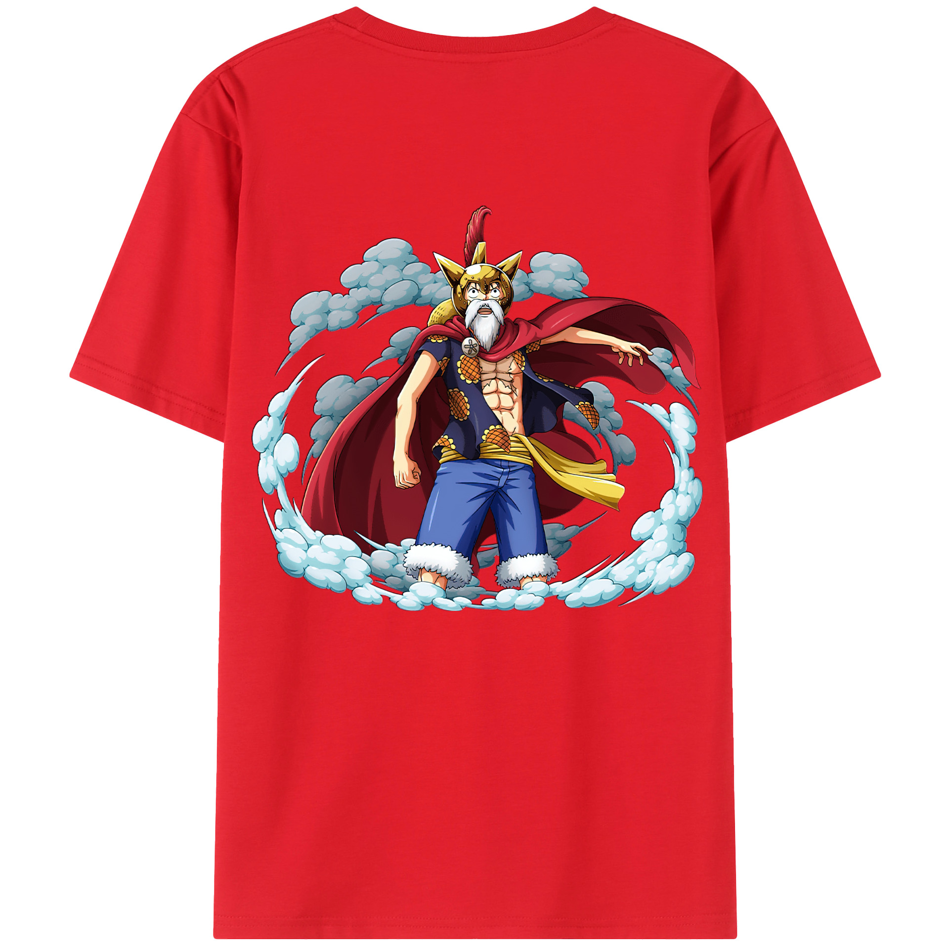 （画像用） ワンピース モンキー・D・ルフィ ONE PIECE Monkey D. Luffy 綿100％ メンズ半袖Tシャツ（バックプリント） 通気性