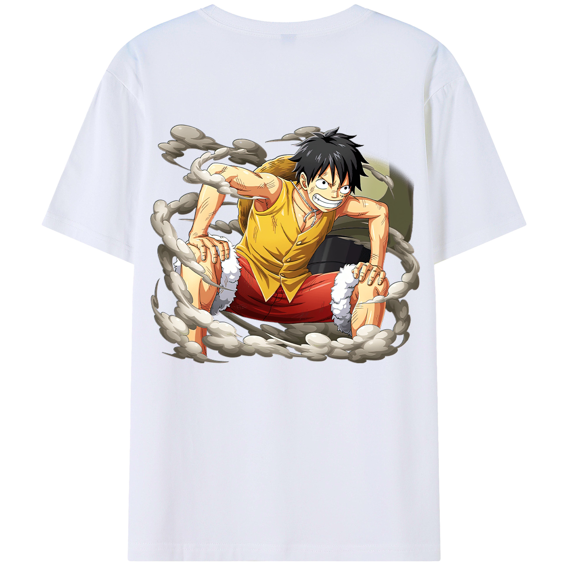 ワンピース モンキー・D・ルフィ ONE PIECE Monkey D. Luffy 綿100％ メンズ半袖Tシャツ（バックプリント） 通気性