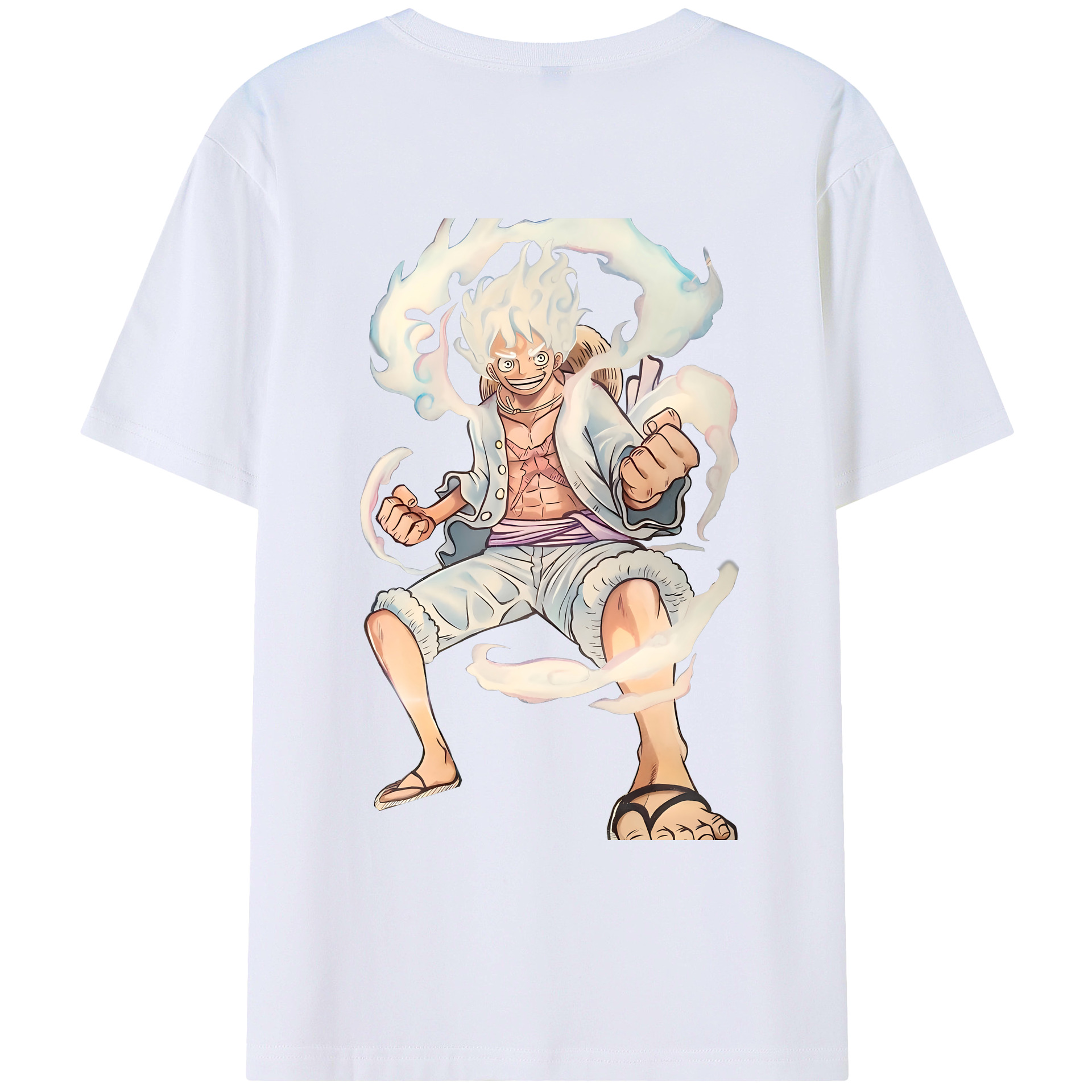 ワンピース モンキー・D・ルフィ ONE PIECE Monkey D. Luffy 綿100％ メンズ半袖Tシャツ（バックプリント） 通気性