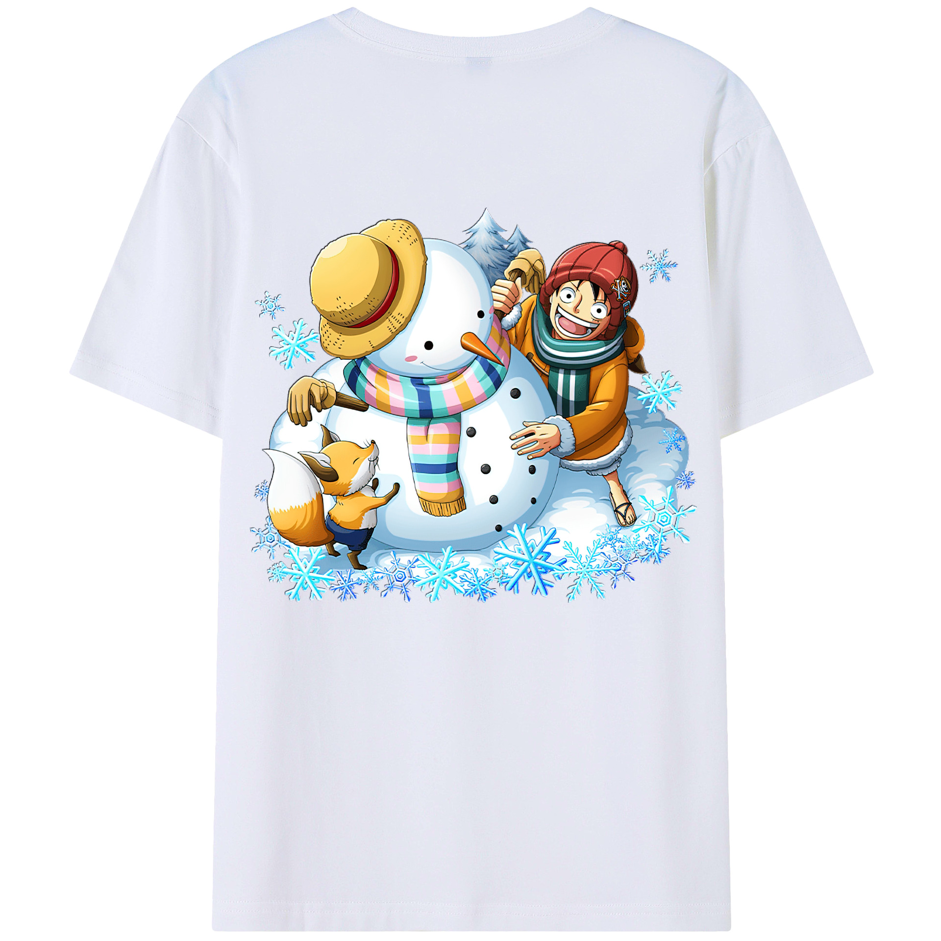 ワンピース モンキー・D・ルフィ ONE PIECE Monkey D. Luffy 綿100％ メンズ半袖Tシャツ（バックプリント） 通気性