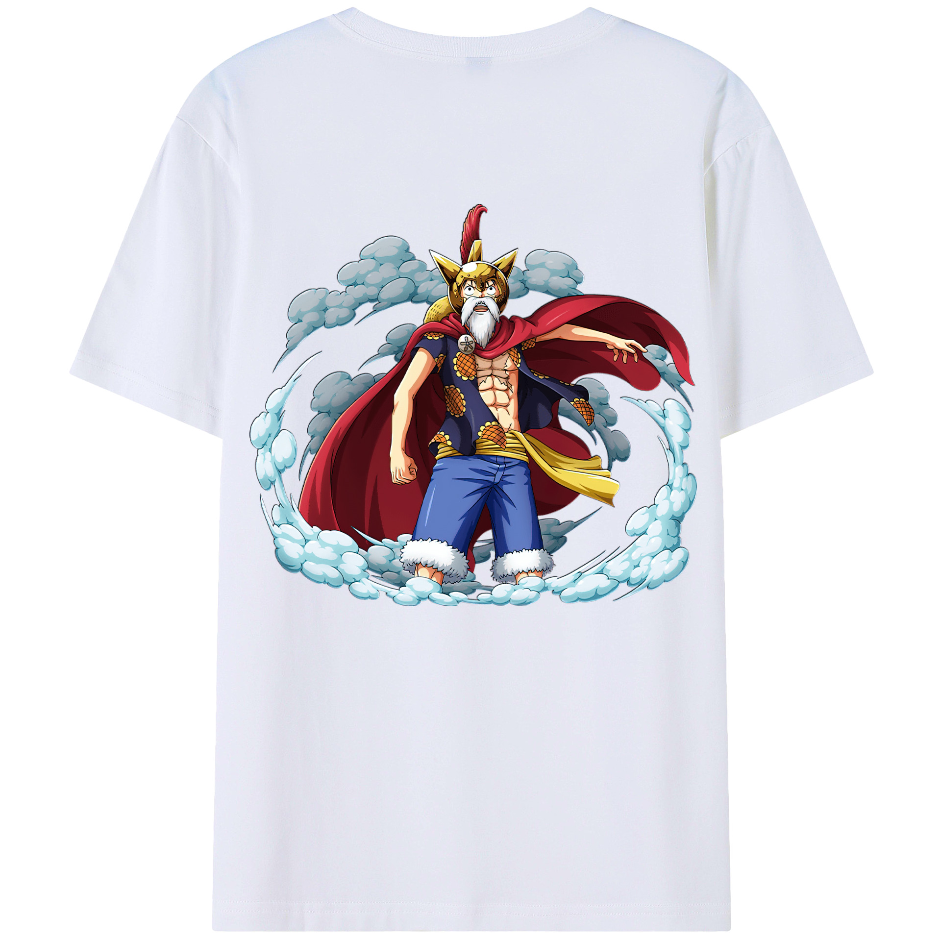 （画像用） ワンピース モンキー・D・ルフィ ONE PIECE Monkey D. Luffy 綿100％ メンズ半袖Tシャツ（バックプリント） 通気性