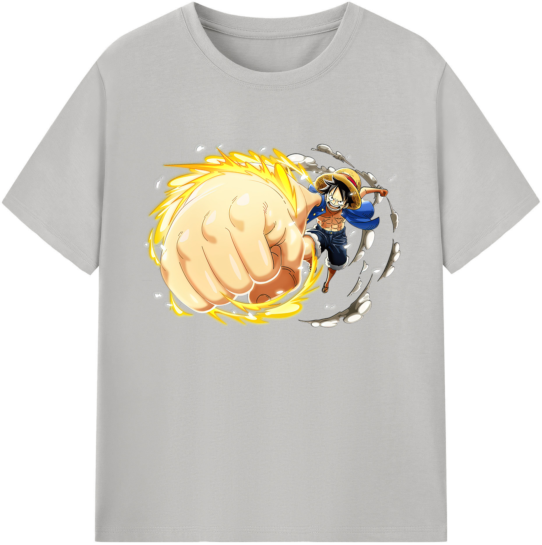 ワンピース モンキー・D・ルフィ ONE PIECE Monkey D. Luffy 綿100％ メンズ半袖Tシャツ｜肌触りやわらか＆通気性