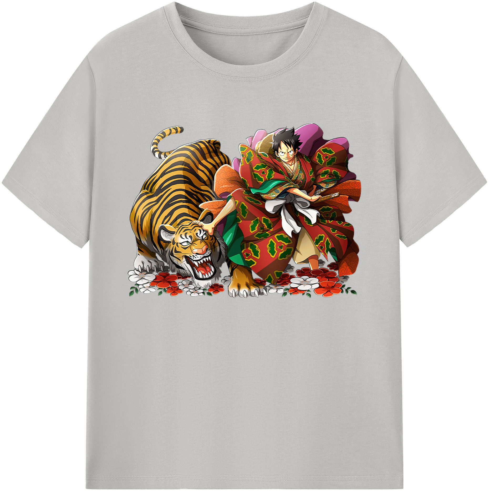 ワンピース モンキー・D・ルフィ ONE PIECE Monkey D. Luffy 綿100％ メンズ半袖Tシャツ｜肌触りやわらか＆通気性