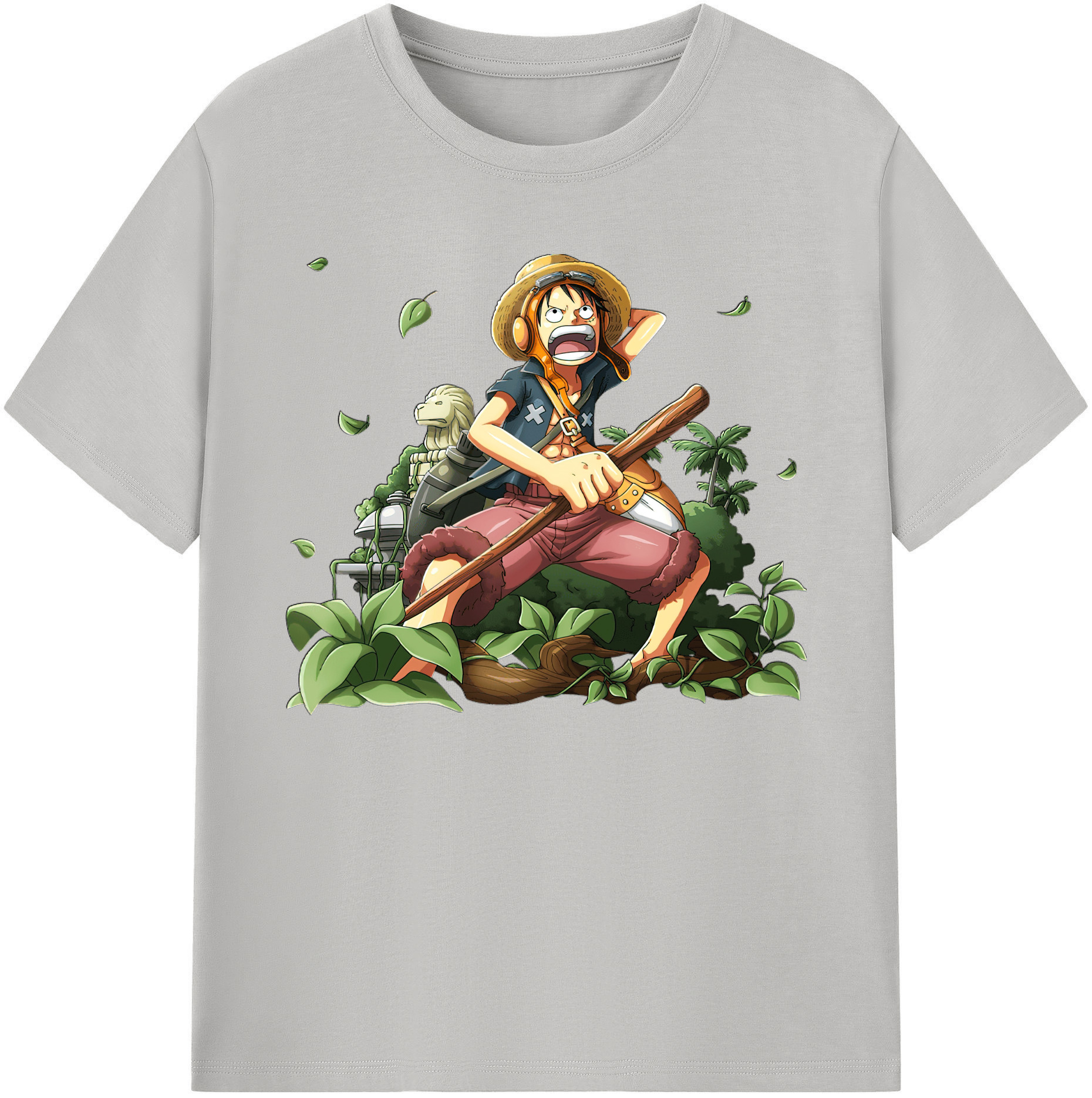 ワンピース モンキー・D・ルフィ ONE PIECE Monkey D. Luffy 綿100％ メンズ半袖Tシャツ｜肌触りやわらか＆通気性