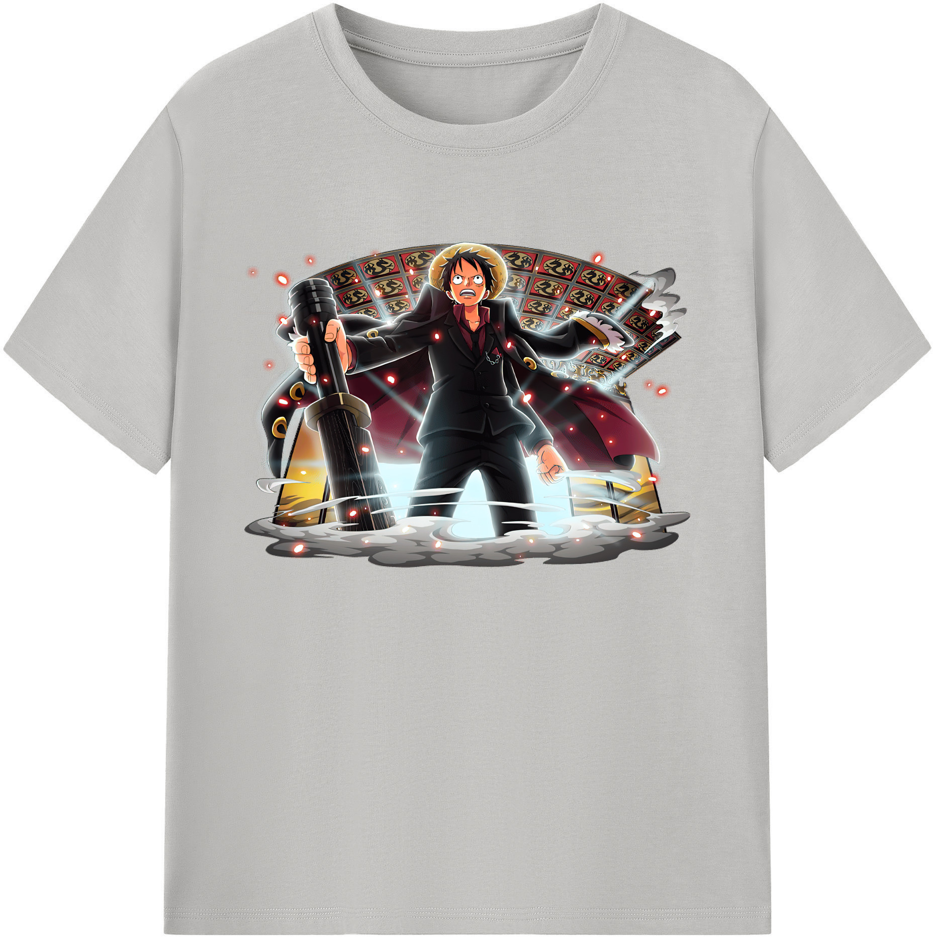 ワンピース モンキー・D・ルフィ ONE PIECE Monkey D. Luffy 綿100％ メンズ半袖Tシャツ｜肌触りやわらか＆通気性