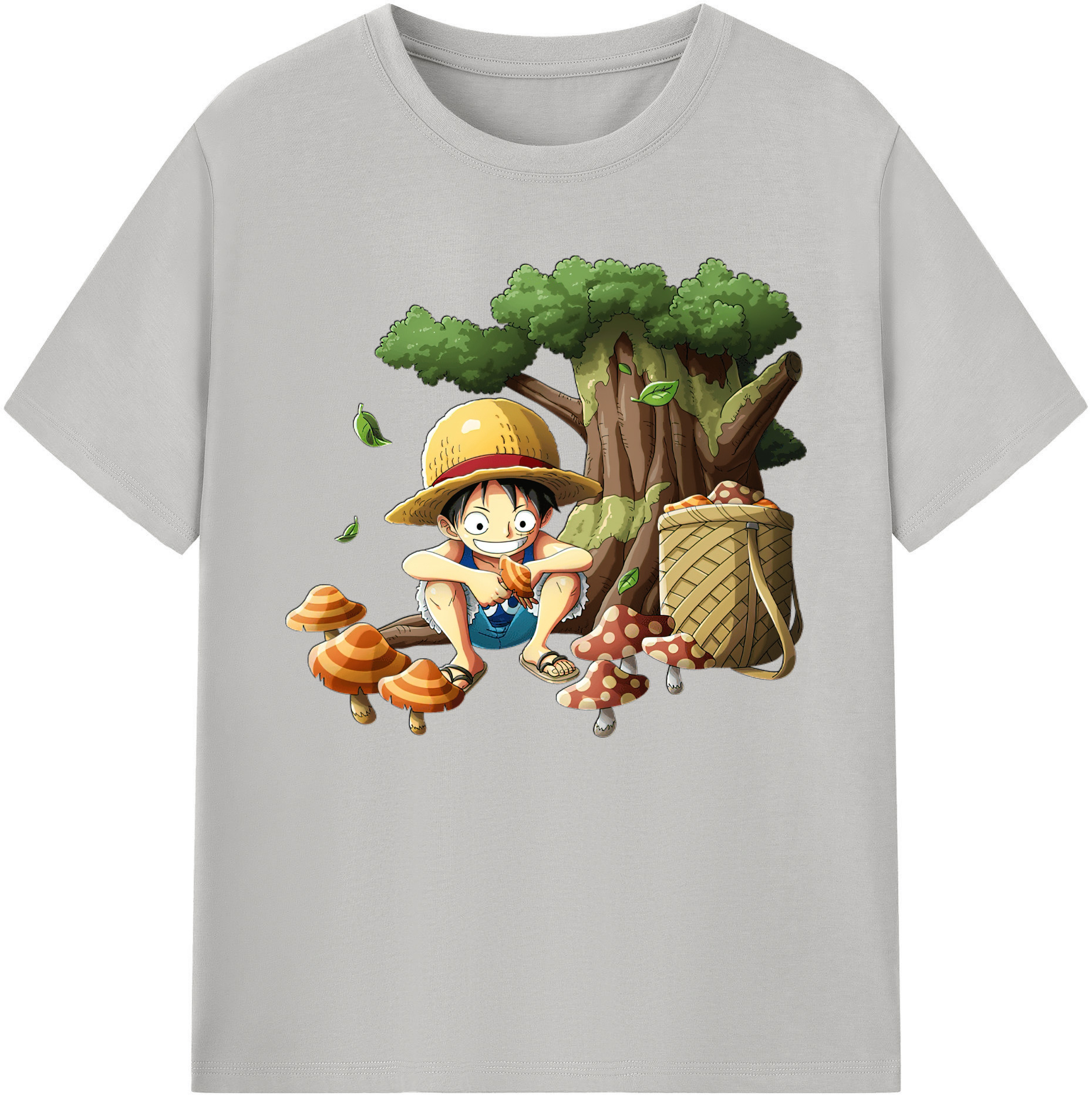 ワンピース モンキー・D・ルフィ ONE PIECE Monkey D. Luffy 綿100％ メンズ半袖Tシャツ｜肌触りやわらか＆通気性