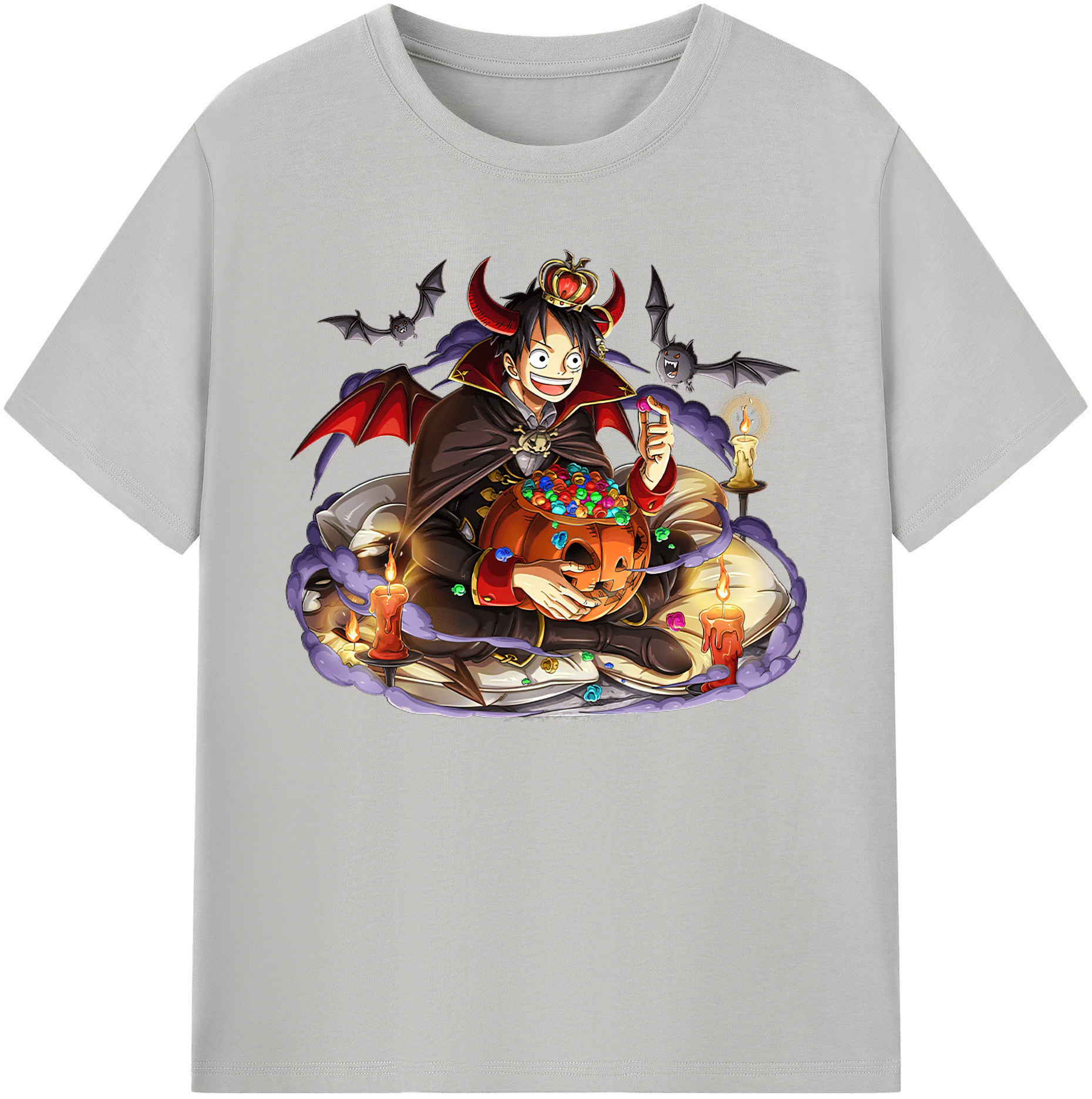 （画像用） ワンピース モンキー・D・ルフィ ONE PIECE Monkey D. Luffy 綿100％ メンズ半袖Tシャツ｜肌触りやわらか＆通気性