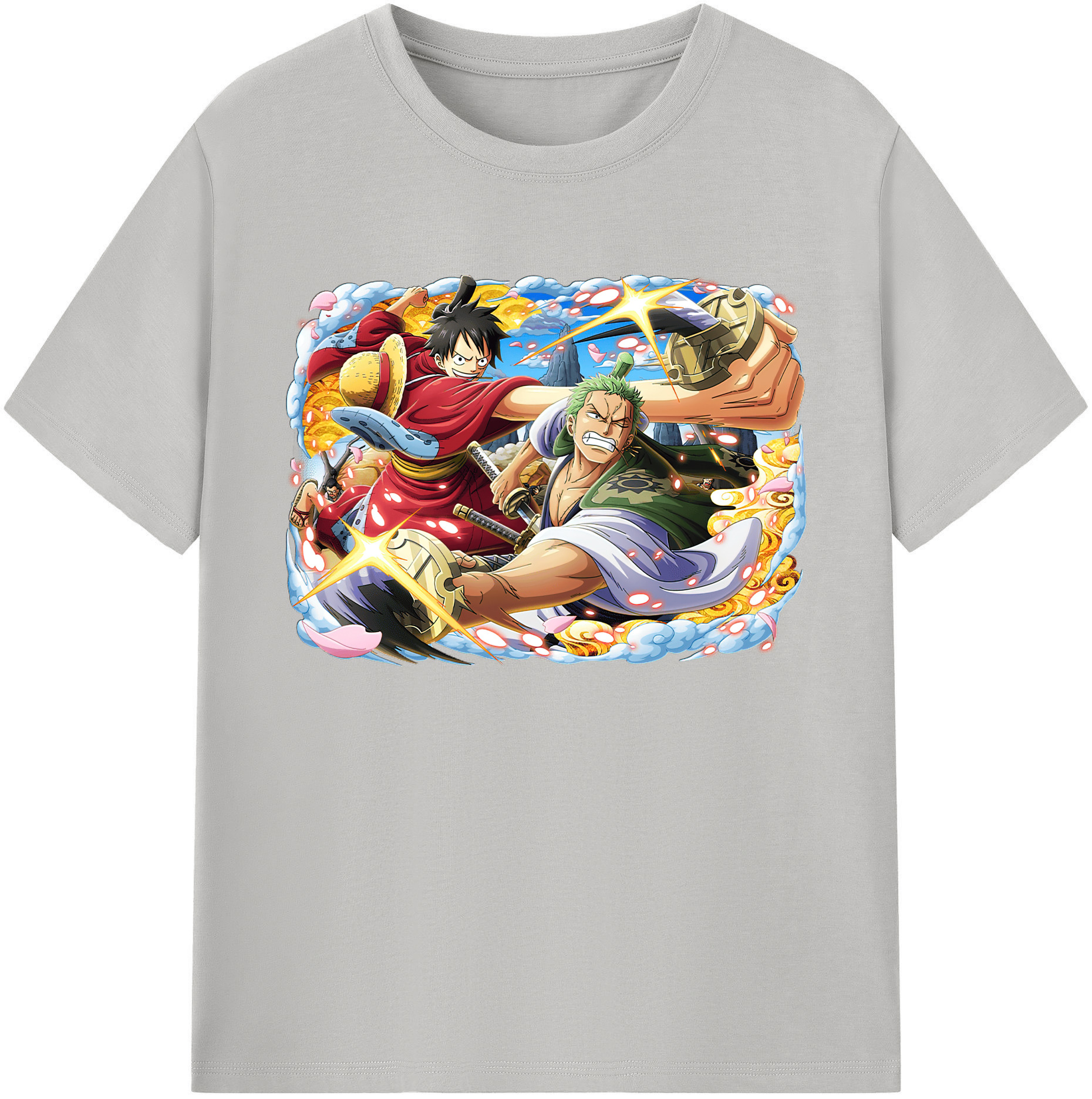ワンピース モンキー・D・ルフィ ONE PIECE Monkey D. Luffy 綿100％ メンズ半袖Tシャツ｜肌触りやわらか＆通気性