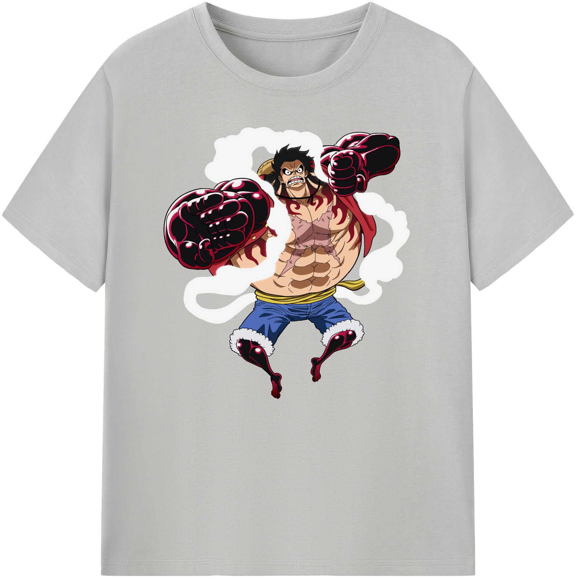 ワンピース モンキー・D・ルフィ ONE PIECE Monkey D. Luffy 綿100％ メンズ半袖Tシャツ｜肌触りやわらか＆通気性