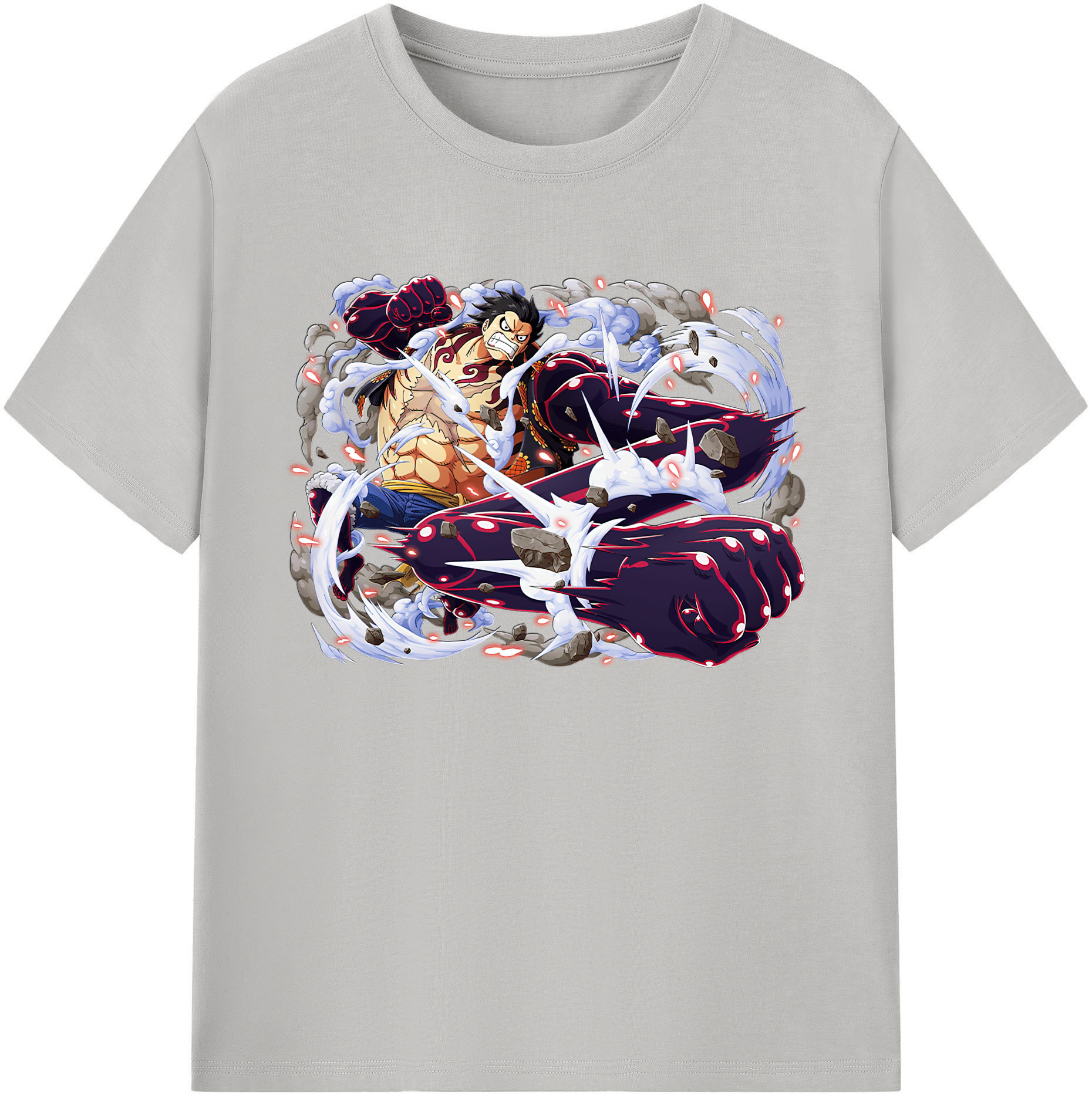ワンピース モンキー・D・ルフィ ONE PIECE Monkey D. Luffy 綿100％ メンズ半袖Tシャツ｜肌触りやわらか＆通気性