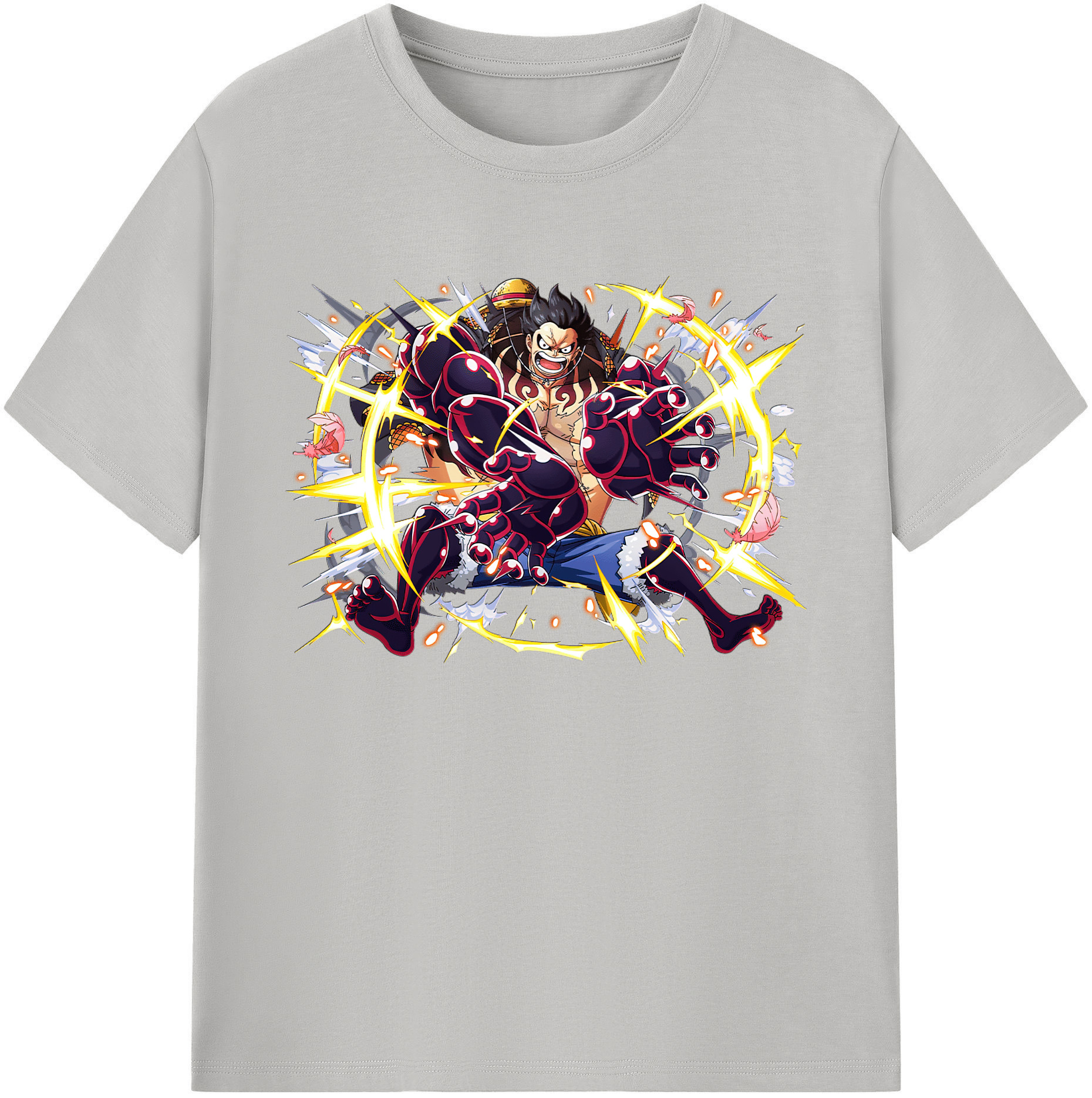 ワンピース モンキー・D・ルフィ ONE PIECE Monkey D. Luffy 綿100％ メンズ半袖Tシャツ｜肌触りやわらか＆通気性