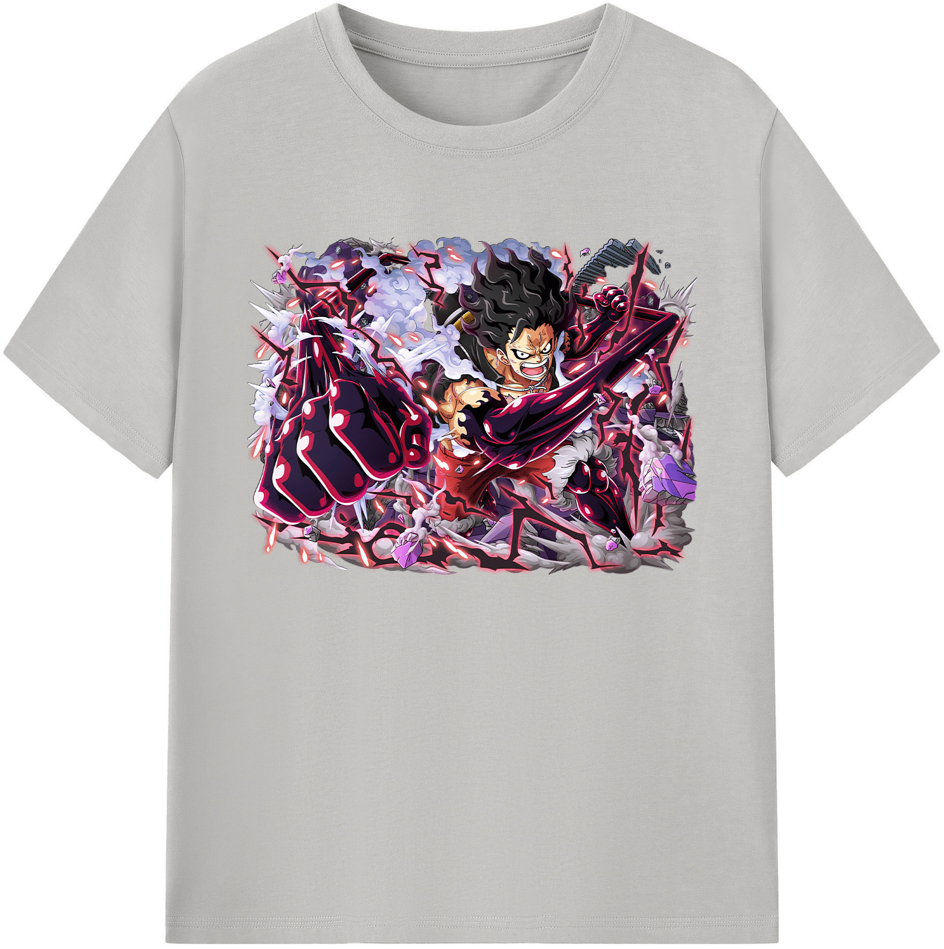 ワンピース モンキー・D・ルフィ ONE PIECE Monkey D. Luffy 綿100％ メンズ半袖Tシャツ｜肌触りやわらか＆通気性