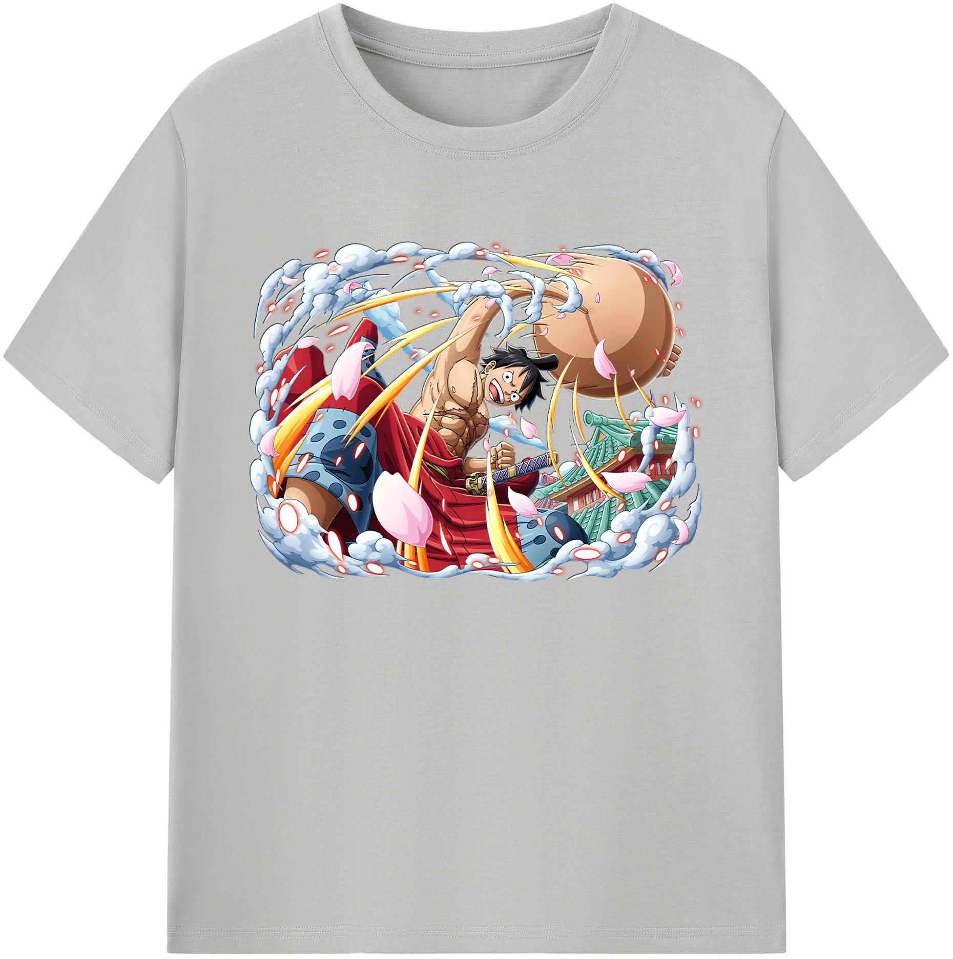 ワンピース モンキー・D・ルフィ ONE PIECE Monkey D. Luffy 綿100％ メンズ半袖Tシャツ｜肌触りやわらか＆通気性