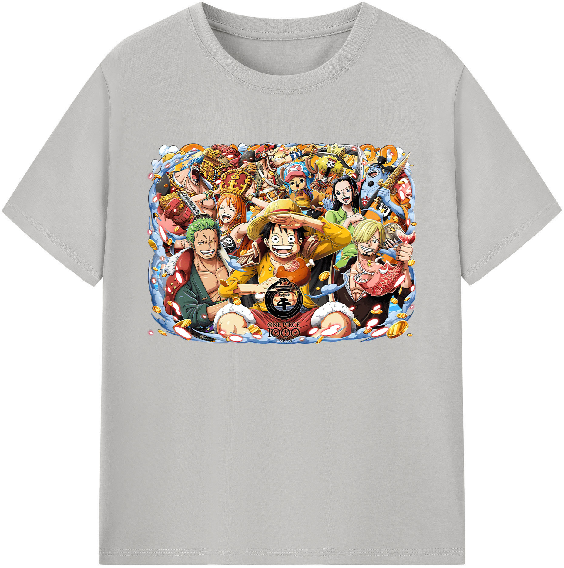 ワンピース モンキー・D・ルフィ ONE PIECE Monkey D. Luffy 綿100％ メンズ半袖Tシャツ｜肌触りやわらか＆通気性