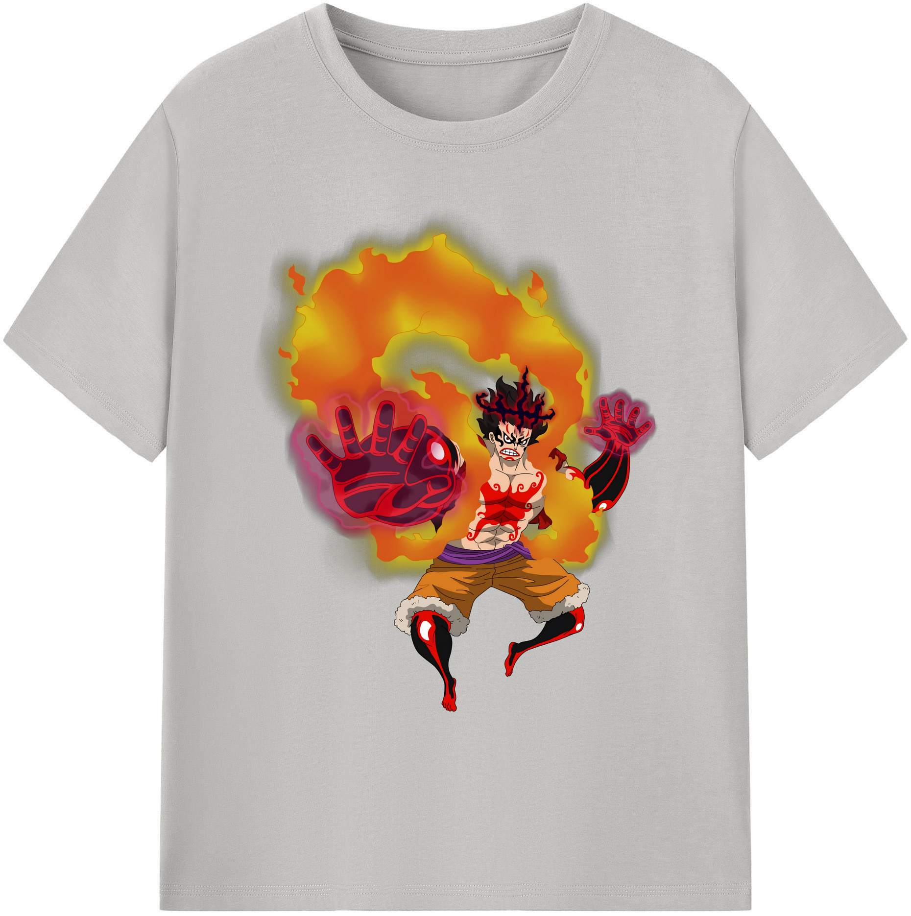 ワンピース モンキー・D・ルフィ ONE PIECE Monkey D. Luffy 綿100％ メンズ半袖Tシャツ｜肌触りやわらか＆通気性