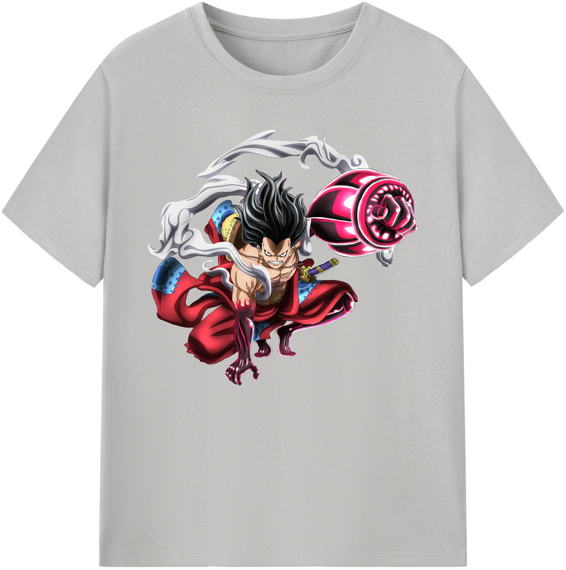 ワンピース モンキー・D・ルフィ ONE PIECE Monkey D. Luffy 綿100％ メンズ半袖Tシャツ｜肌触りやわらか＆通気性