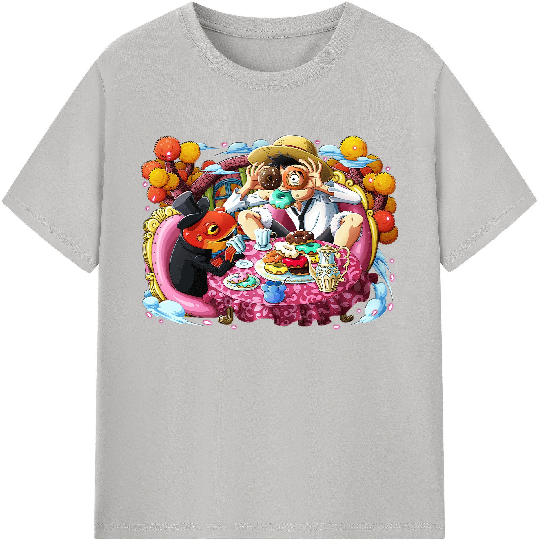 ワンピース モンキー・D・ルフィ ONE PIECE Monkey D. Luffy 綿100％ メンズ半袖Tシャツ｜肌触りやわらか＆通気性