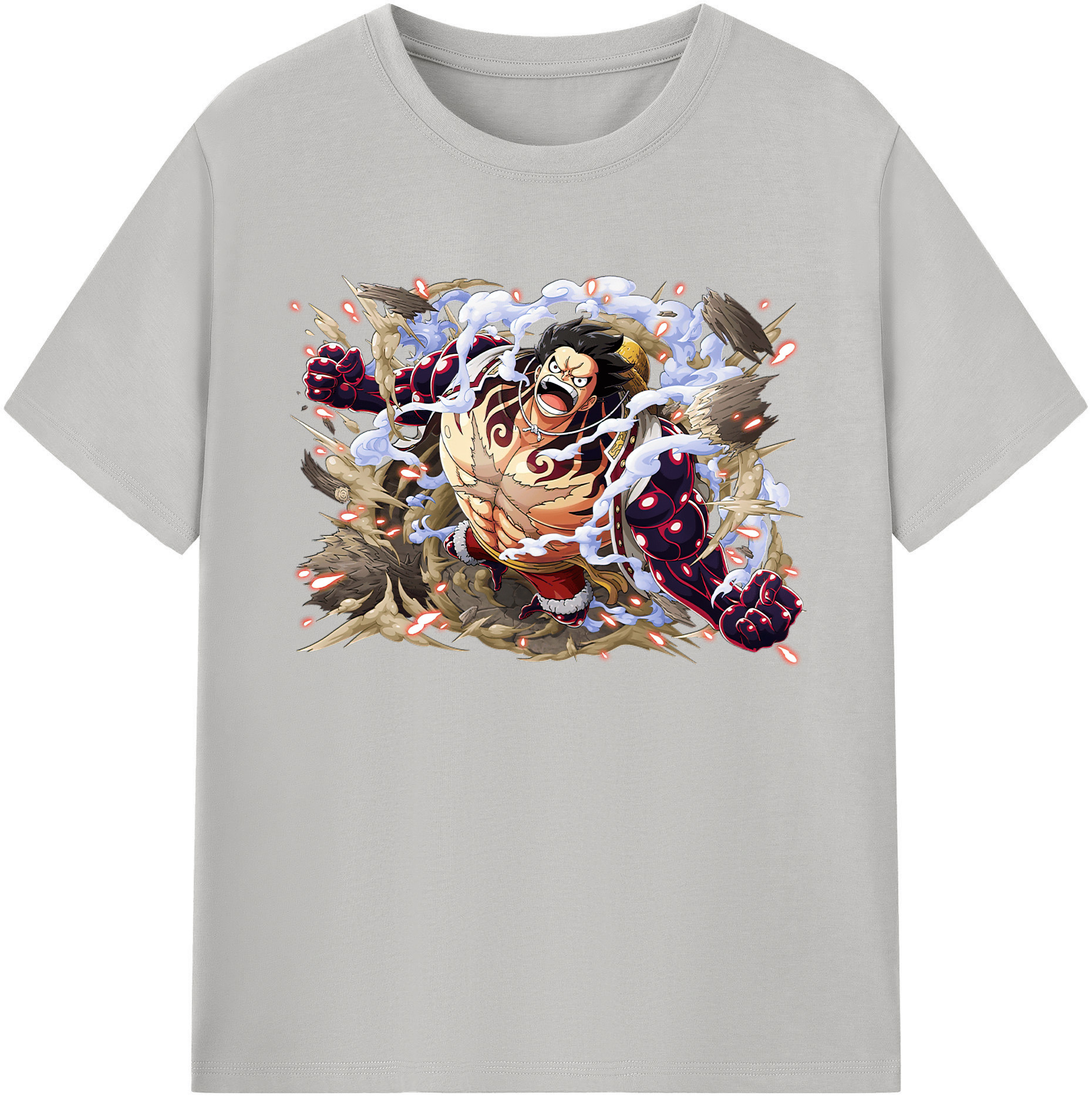 ワンピース モンキー・D・ルフィ ONE PIECE Monkey D. Luffy 綿100％ メンズ半袖Tシャツ｜肌触りやわらか＆通気性