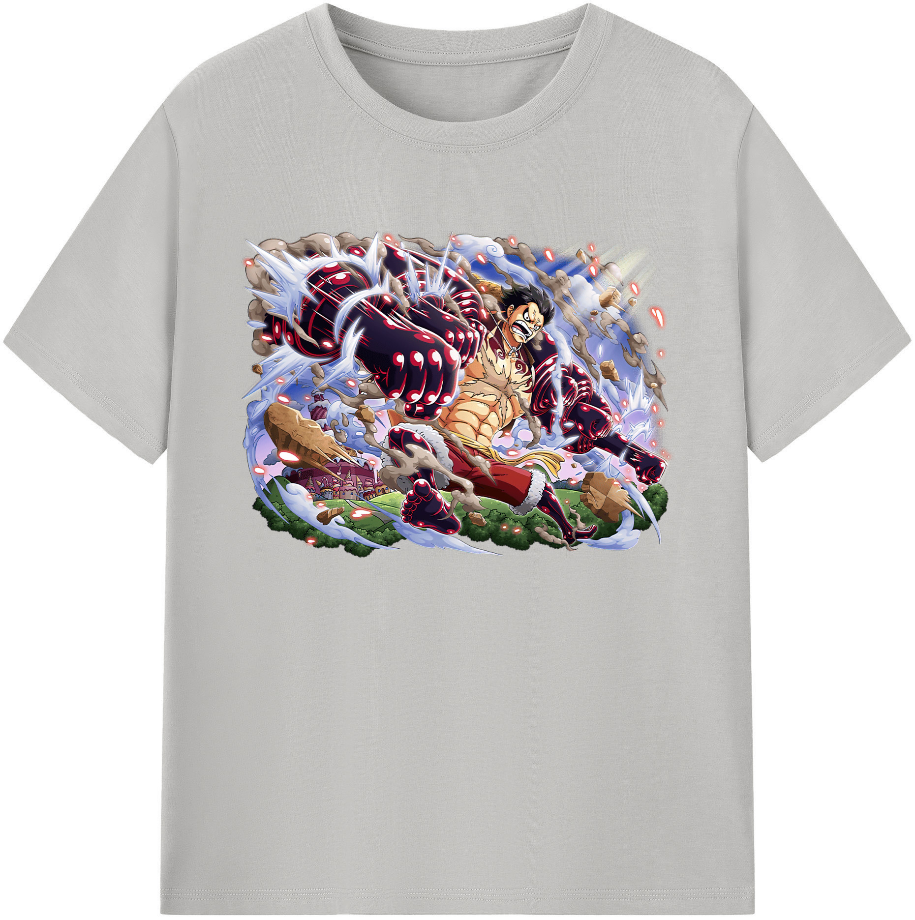 ワンピース モンキー・D・ルフィ ONE PIECE Monkey D. Luffy 綿100％ メンズ半袖Tシャツ｜肌触りやわらか＆通気性