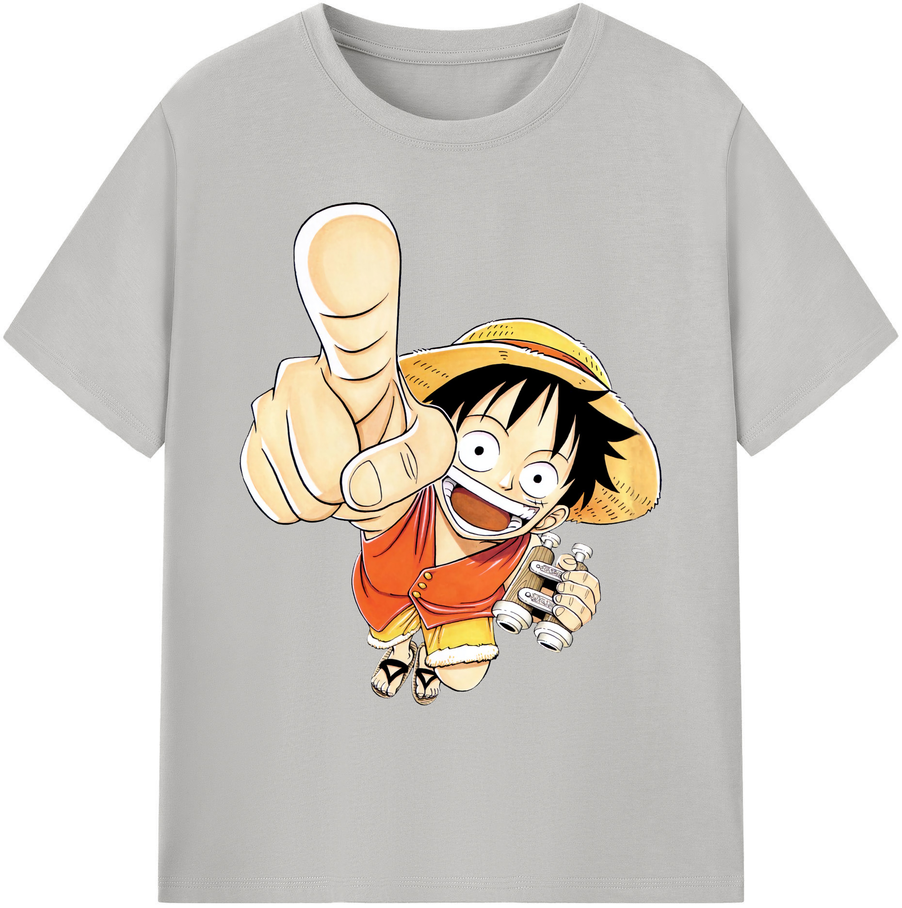 ワンピース モンキー・D・ルフィ ONE PIECE Monkey D. Luffy 綿100％ メンズ半袖Tシャツ｜肌触りやわらか＆通気性