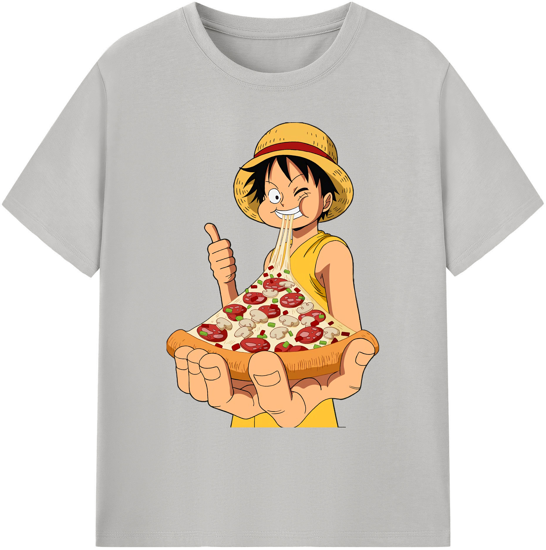 ワンピース モンキー・D・ルフィ ONE PIECE Monkey D. Luffy 綿100％ メンズ半袖Tシャツ｜肌触りやわらか＆通気性