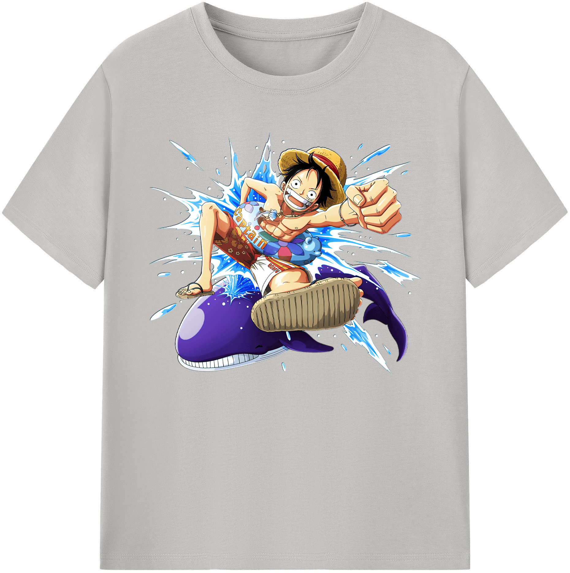 ワンピース モンキー・D・ルフィ ONE PIECE Monkey D. Luffy 綿100％ メンズ半袖Tシャツ｜肌触りやわらか＆通気性