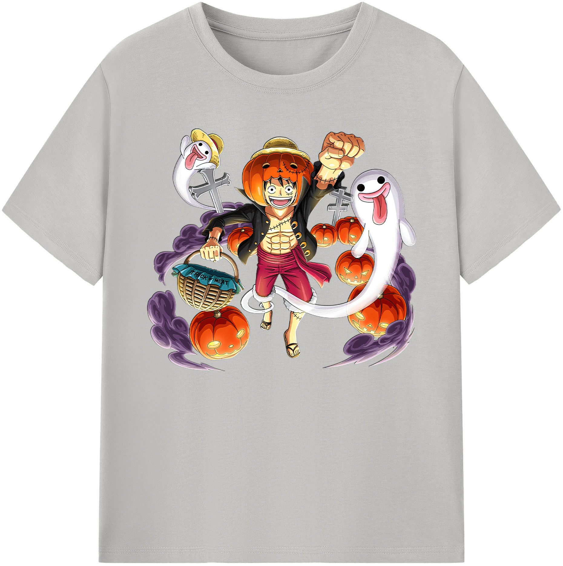 ワンピース モンキー・D・ルフィ ONE PIECE Monkey D. Luffy 綿100％ メンズ半袖Tシャツ｜肌触りやわらか＆通気性