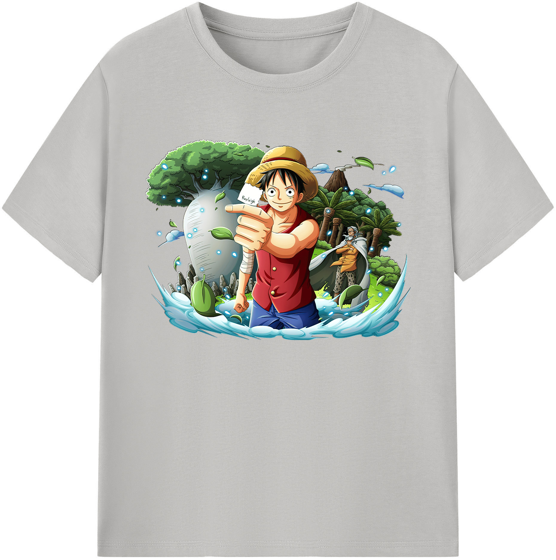ワンピース モンキー・D・ルフィ ONE PIECE Monkey D. Luffy 綿100％ メンズ半袖Tシャツ｜肌触りやわらか＆通気性